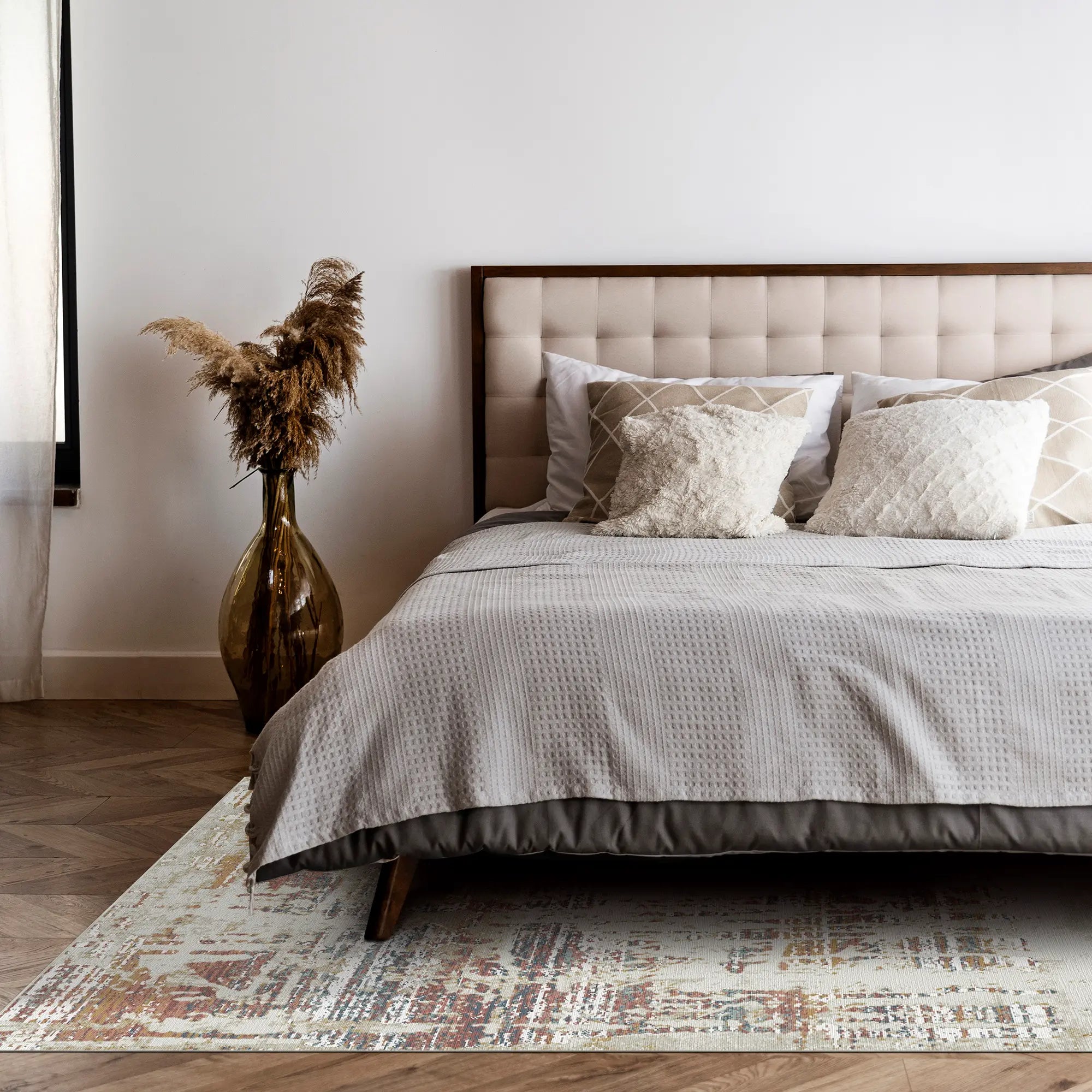 Copper Stream Distressed Abstract Rug