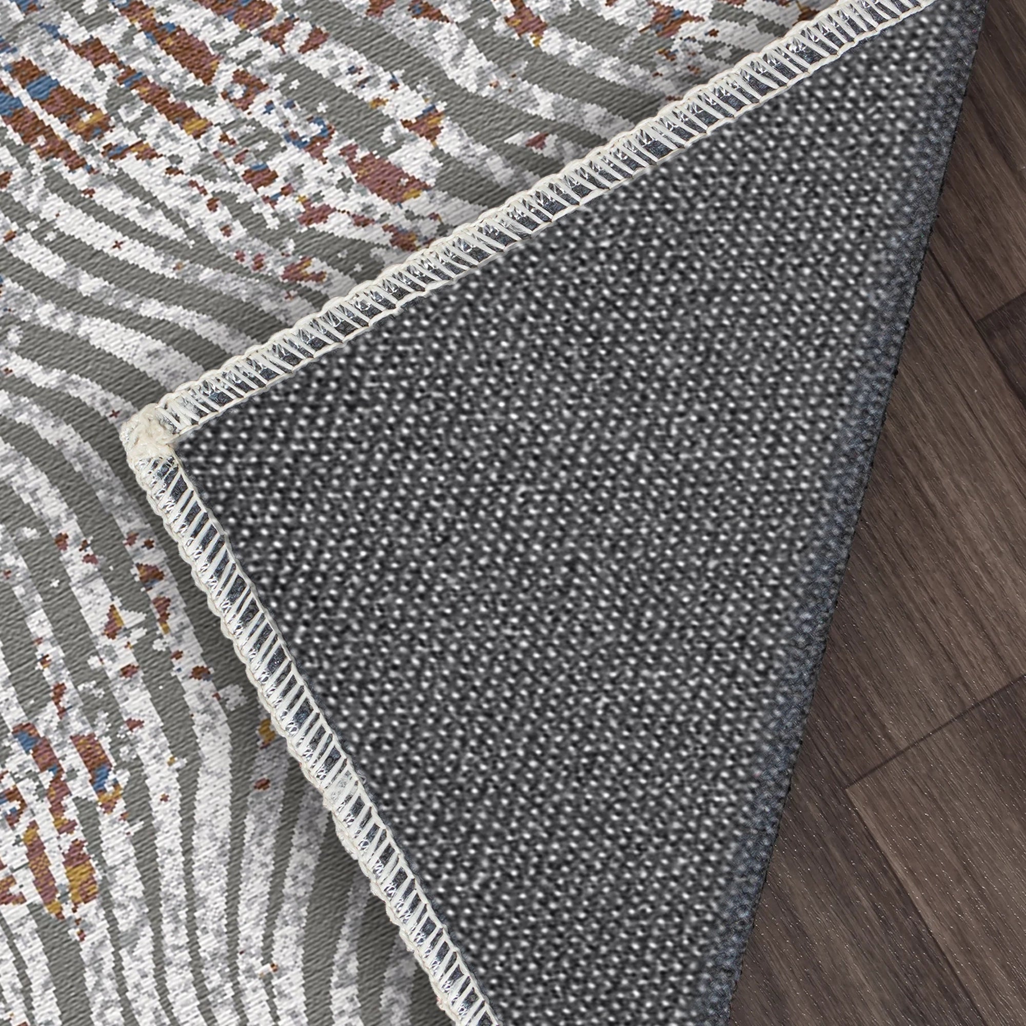 Topographic Ripple Distressed Abstract Rug