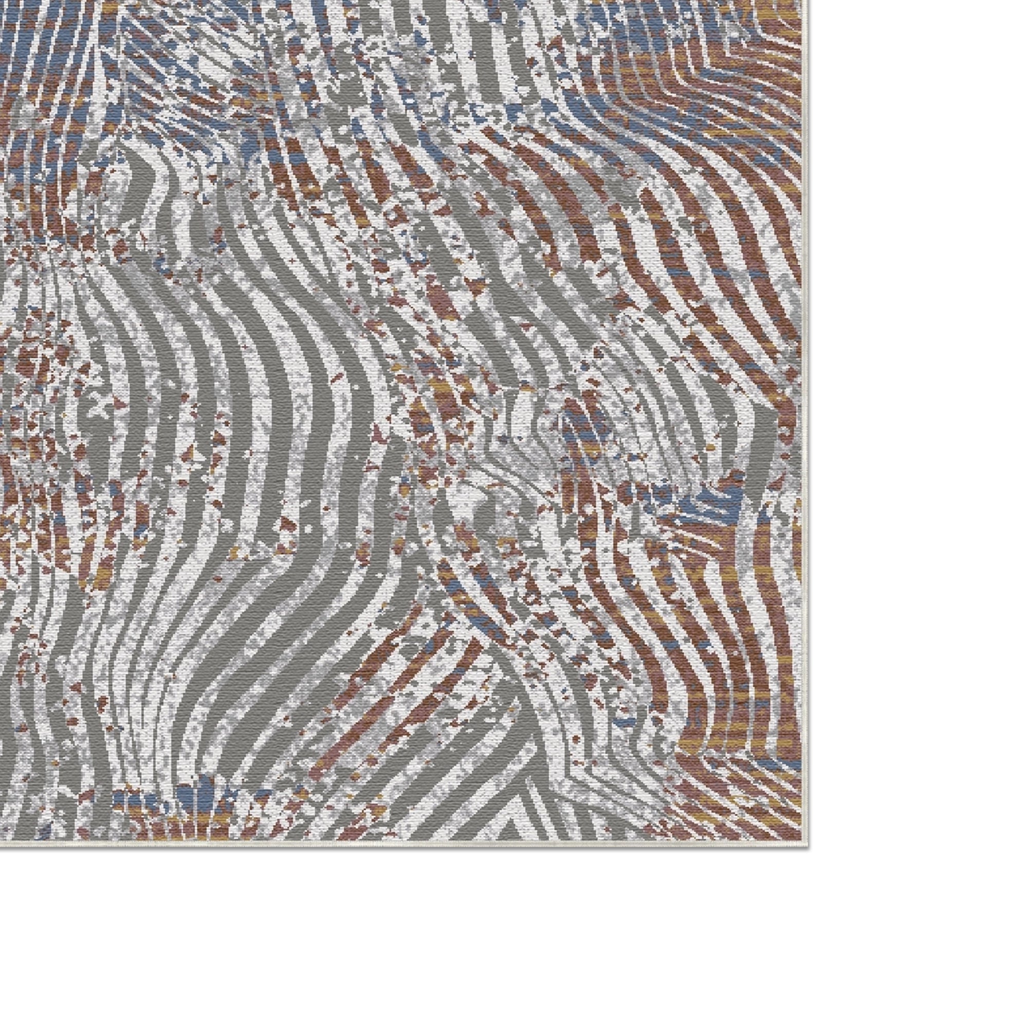 Topographic Ripple Distressed Abstract Rug