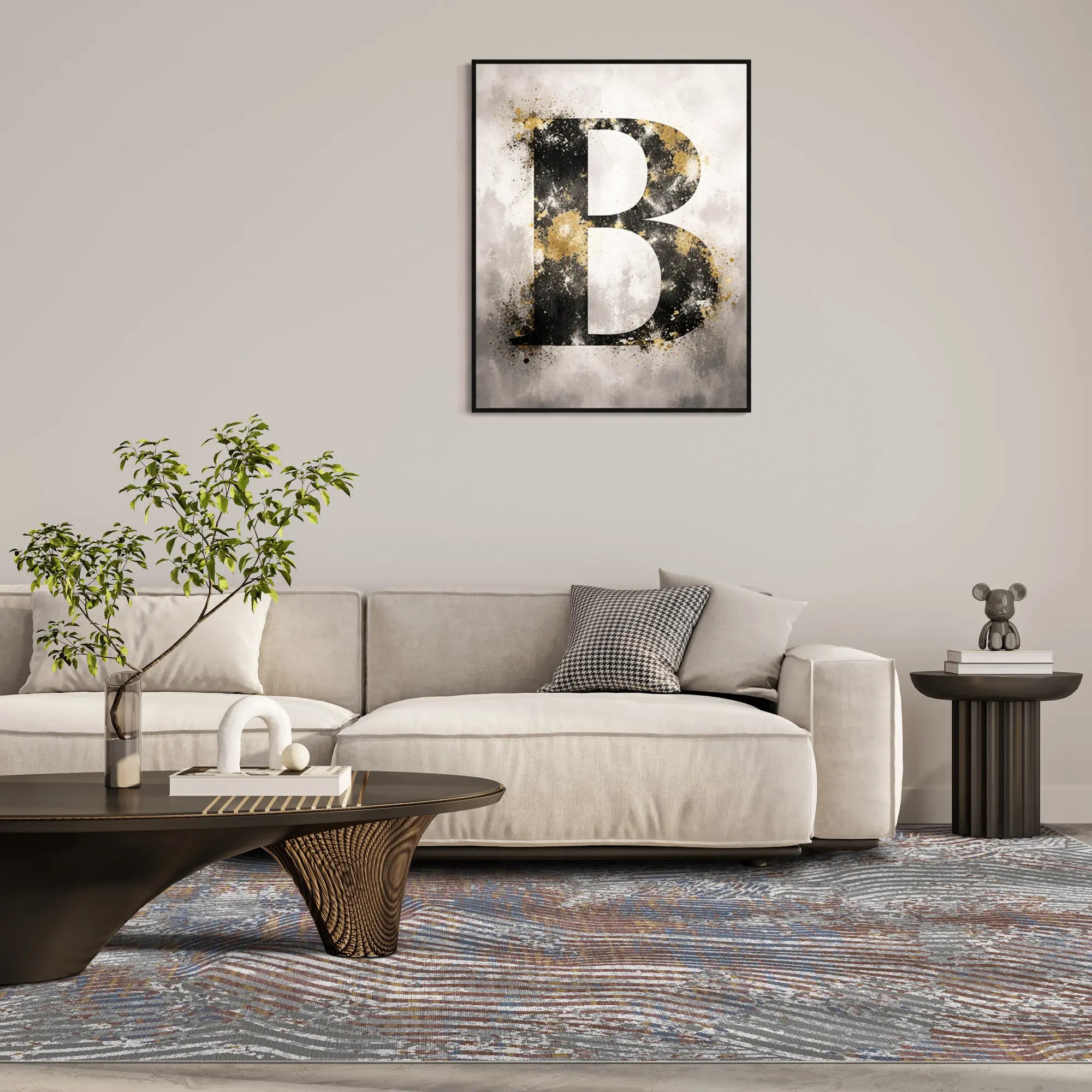 Topographic Ripple Distressed Abstract Rug