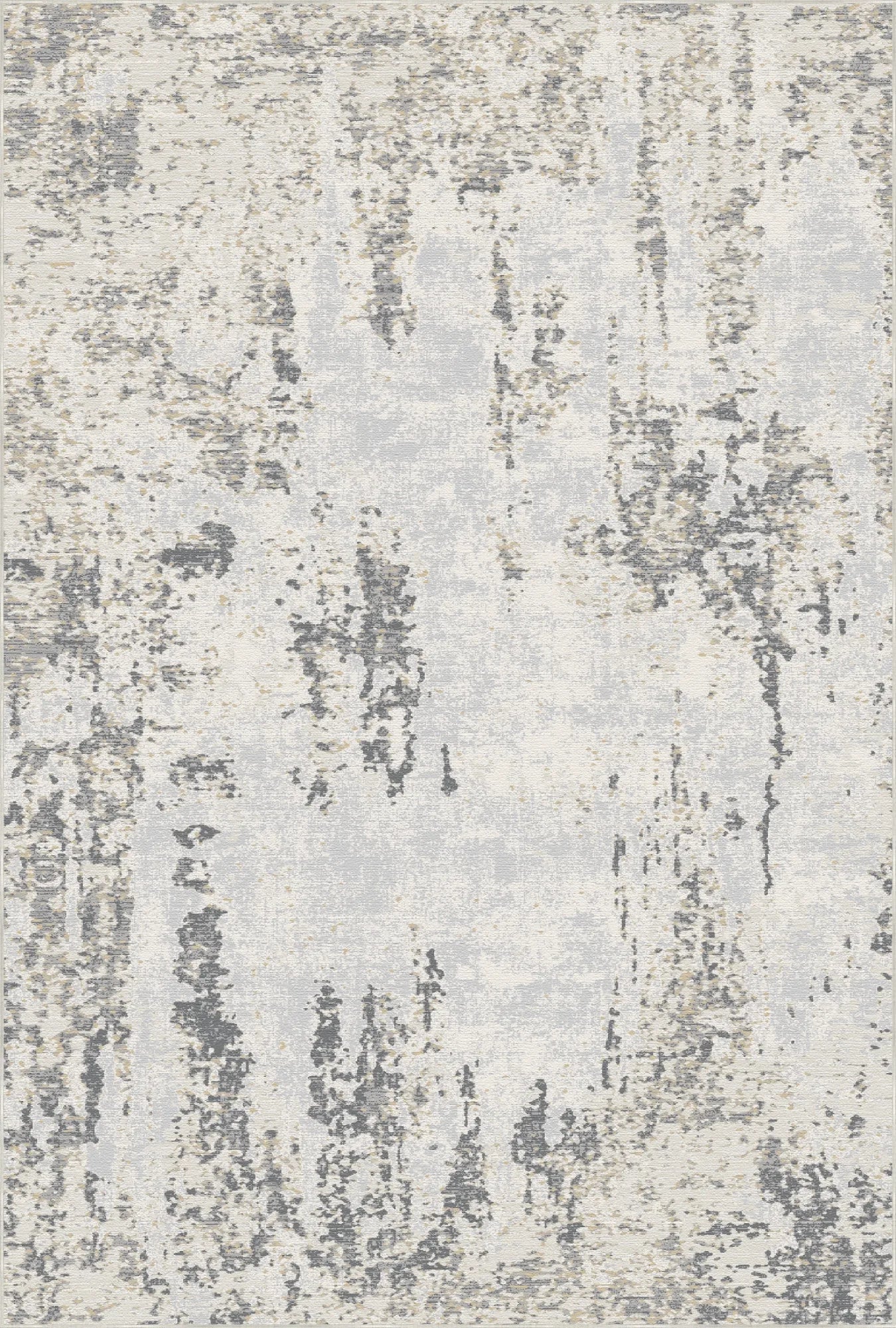 Silver Mist Distressed Abstract Rug