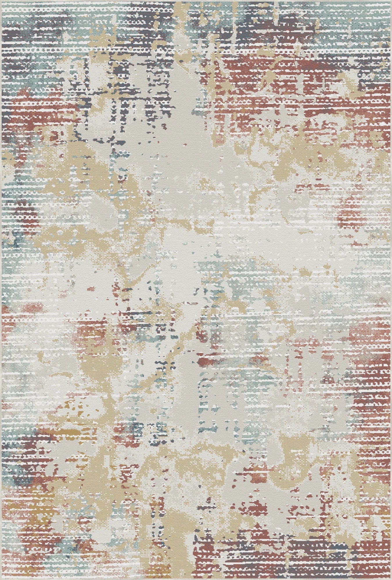 Amber Horizon Industrial Abstract Rug