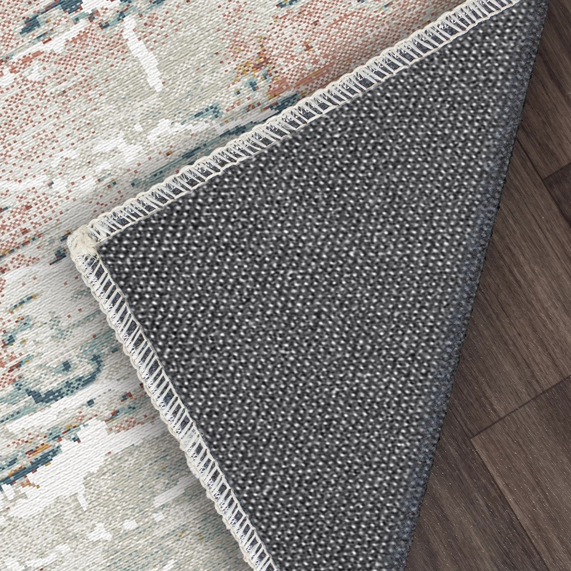 Azure Ember Rift Multi Abstract Rug