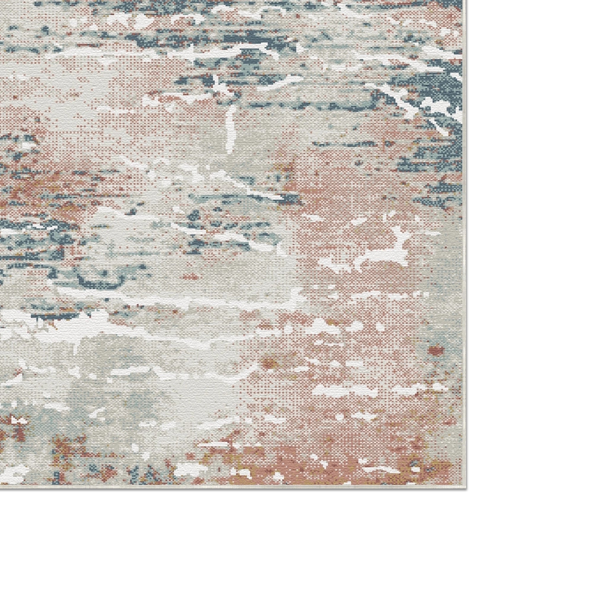 Azure Ember Rift Multi Abstract Rug