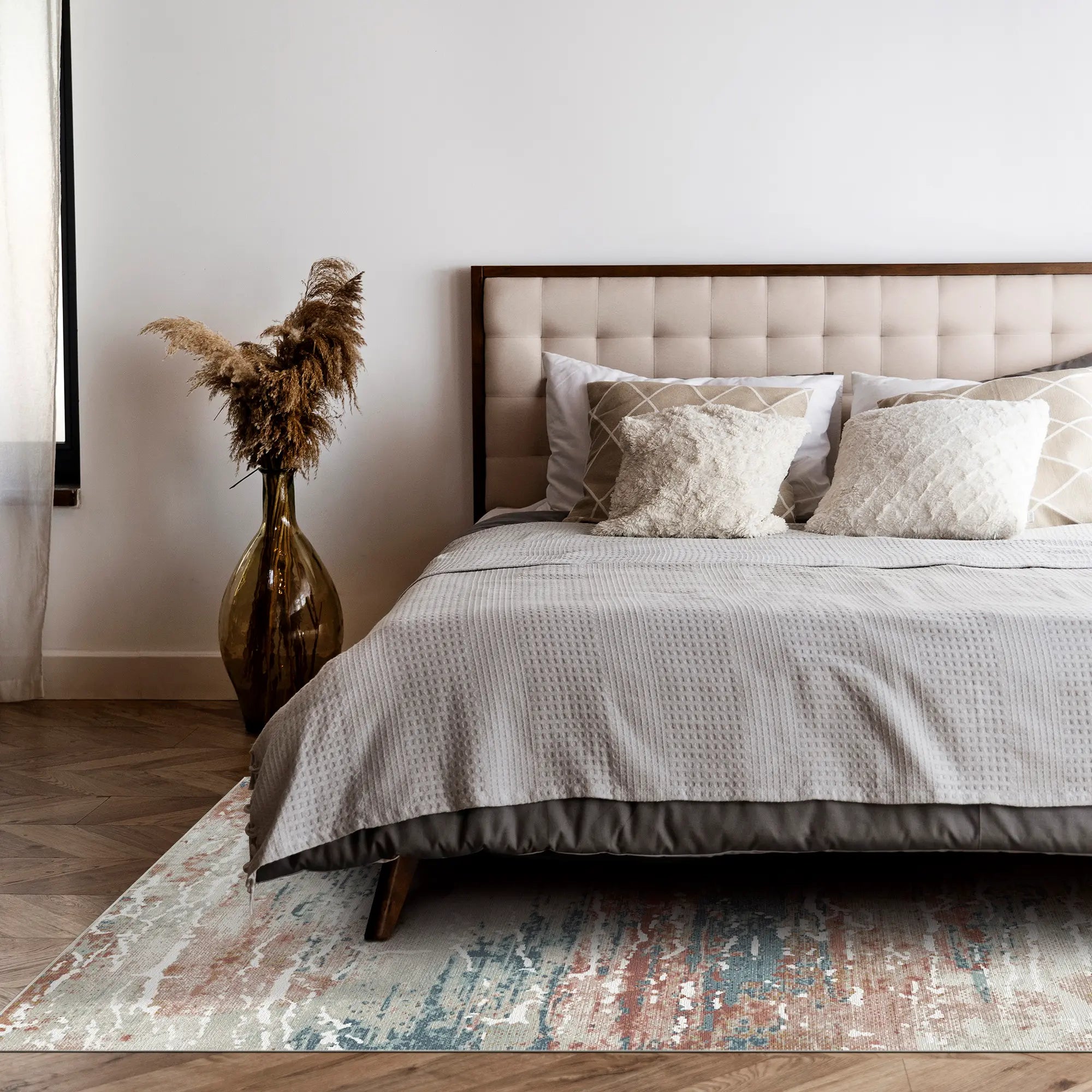 Azure Ember Rift Multi Abstract Rug