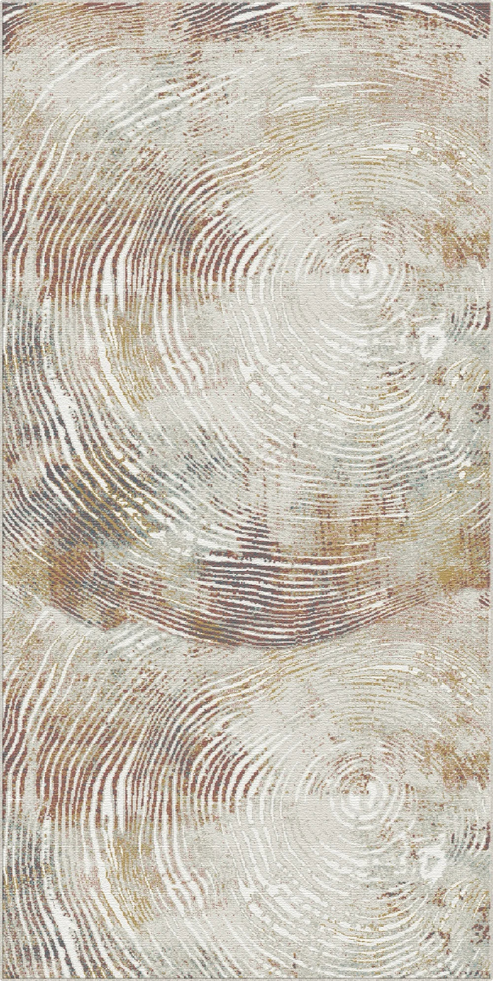 Tappeto Astratto Organico Anello Annuale Ocra