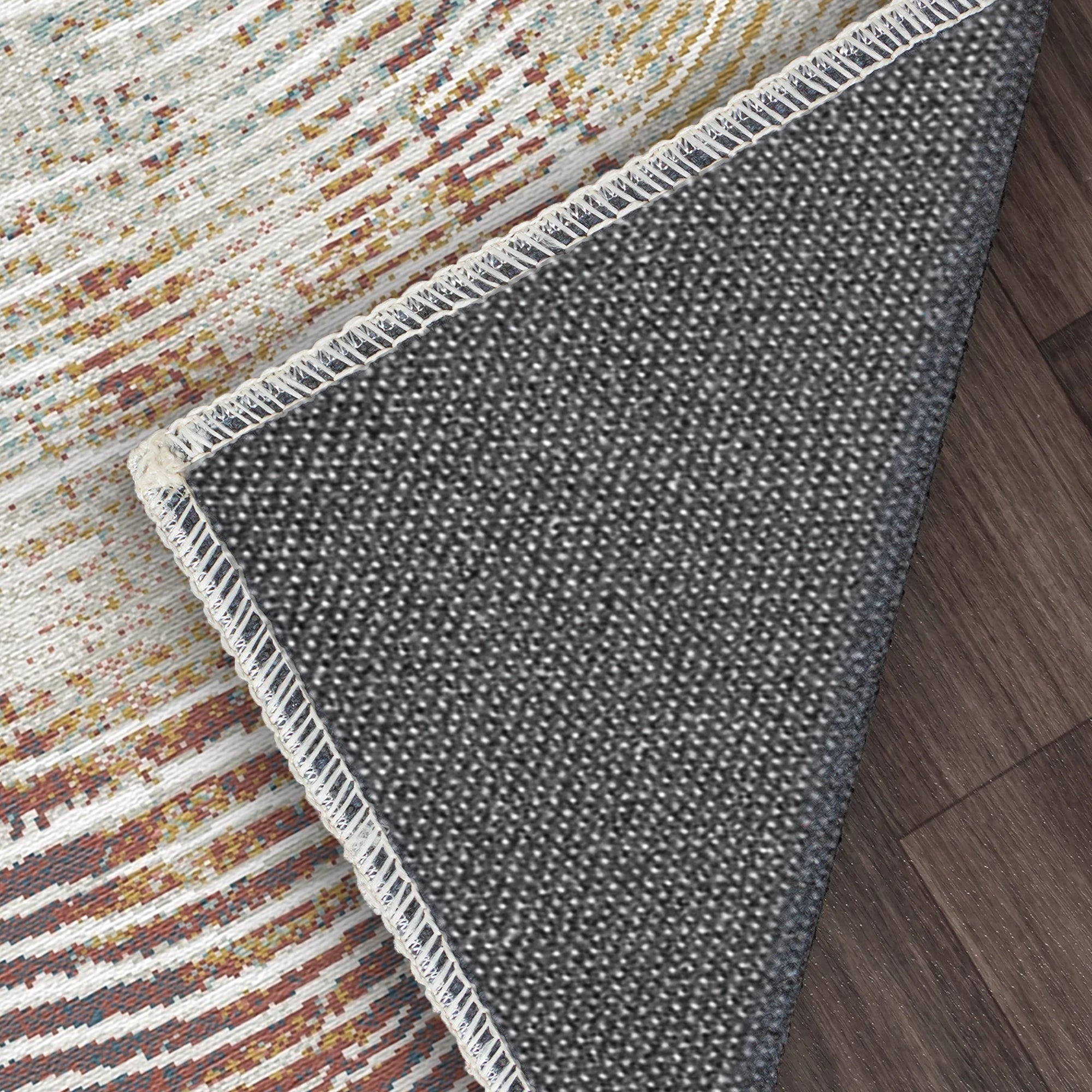 Tappeto Astratto Organico Anello Annuale Ocra