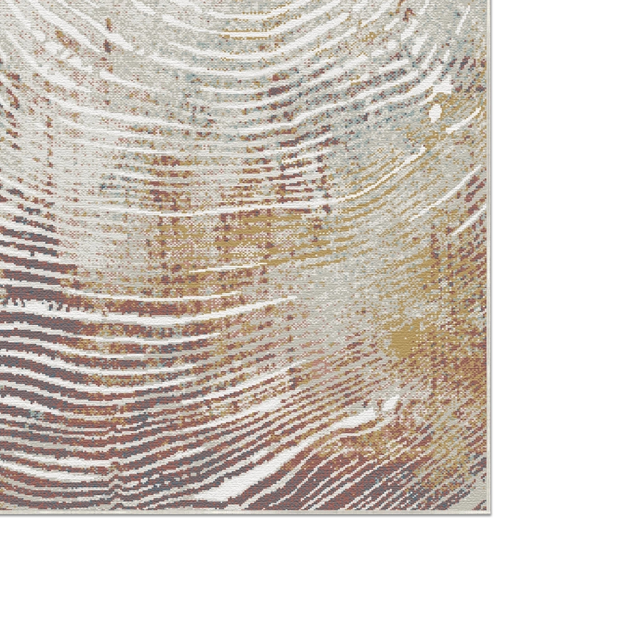 Tappeto Astratto Organico Anello Annuale Ocra