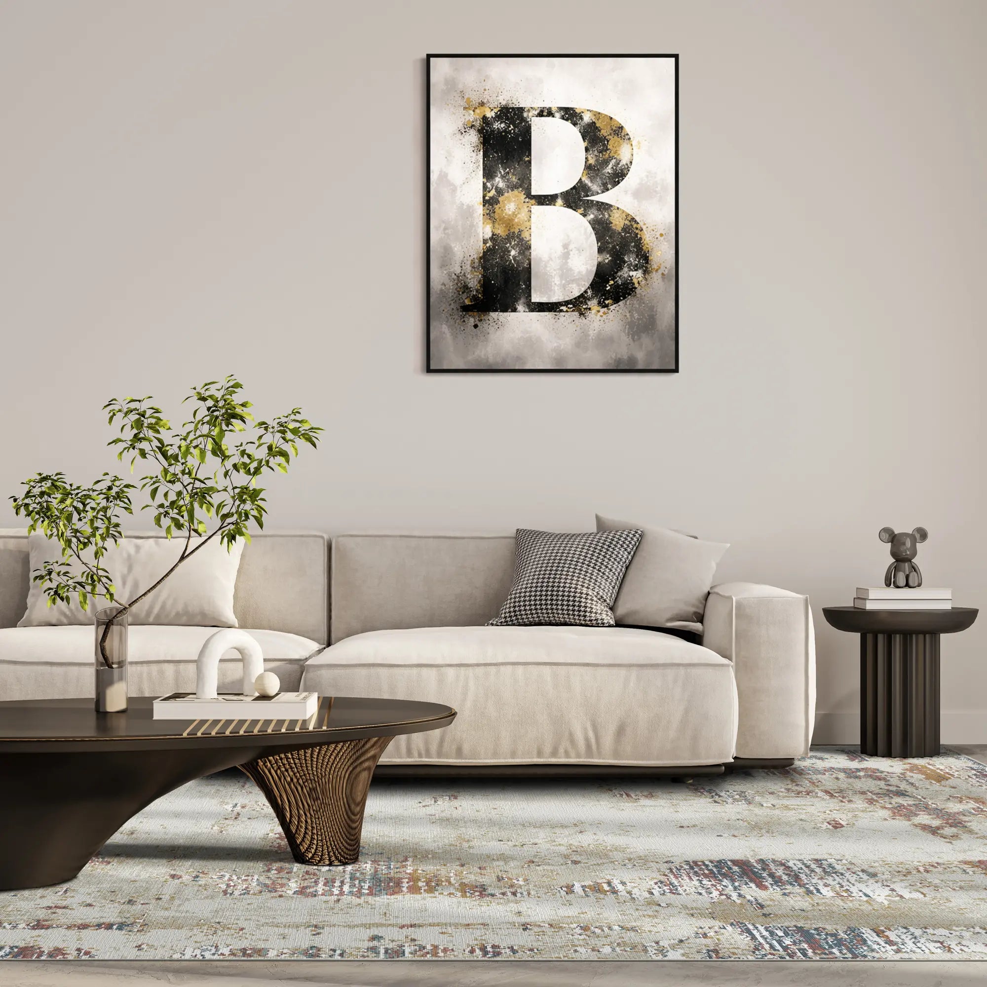 Amber Tide Distressed Abstract Rug