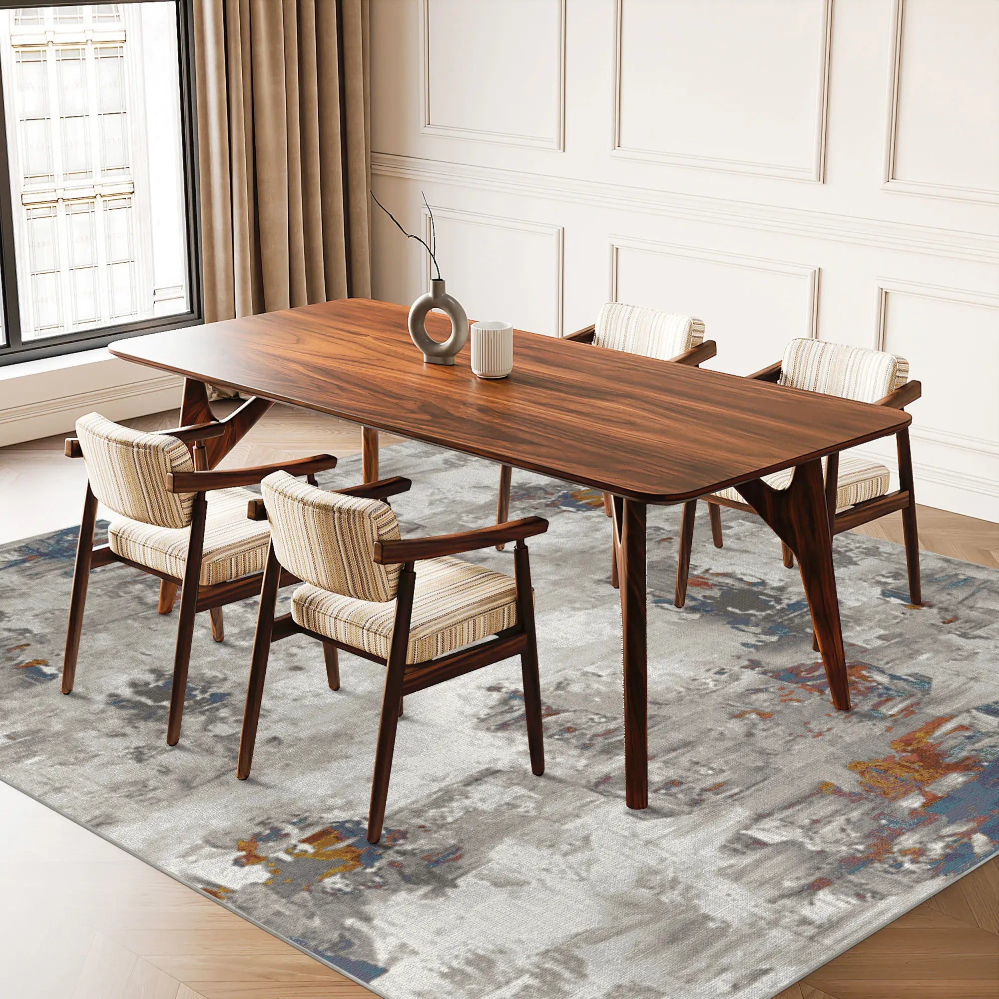 Mirror Slate Industrial Abstract Rug