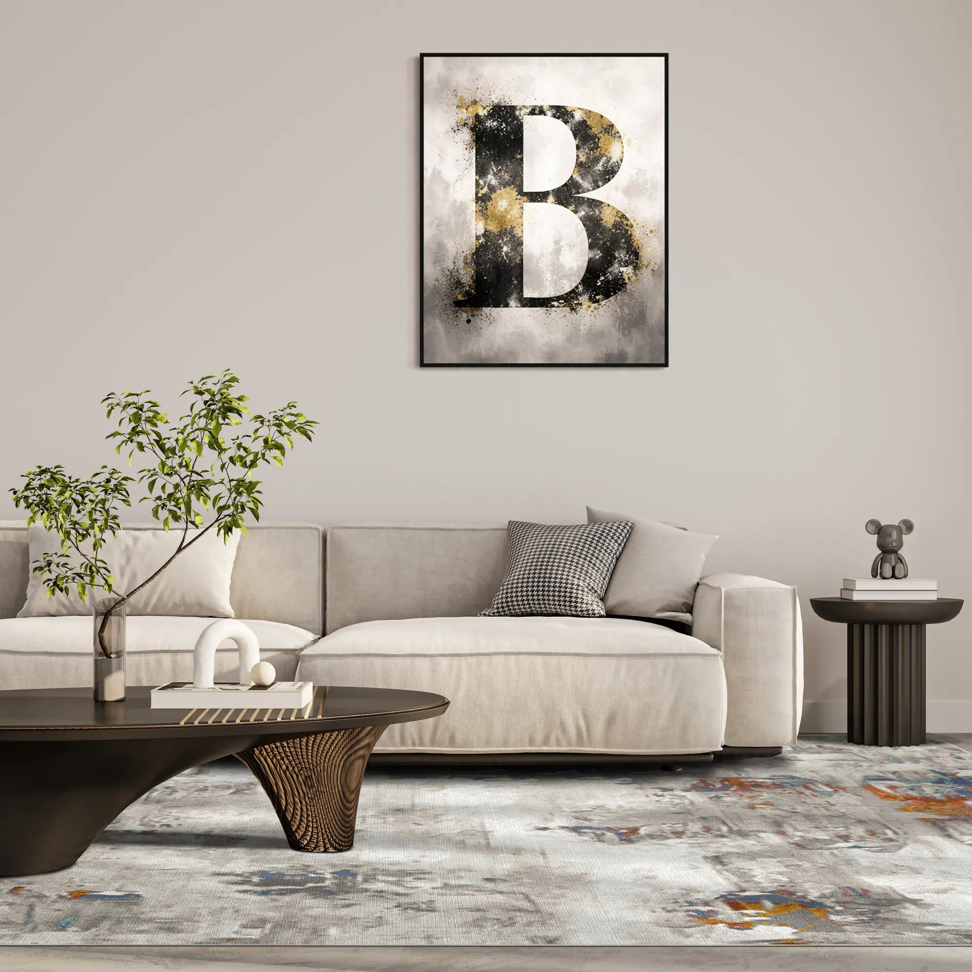 Mirror Slate Industrial Abstract Rug