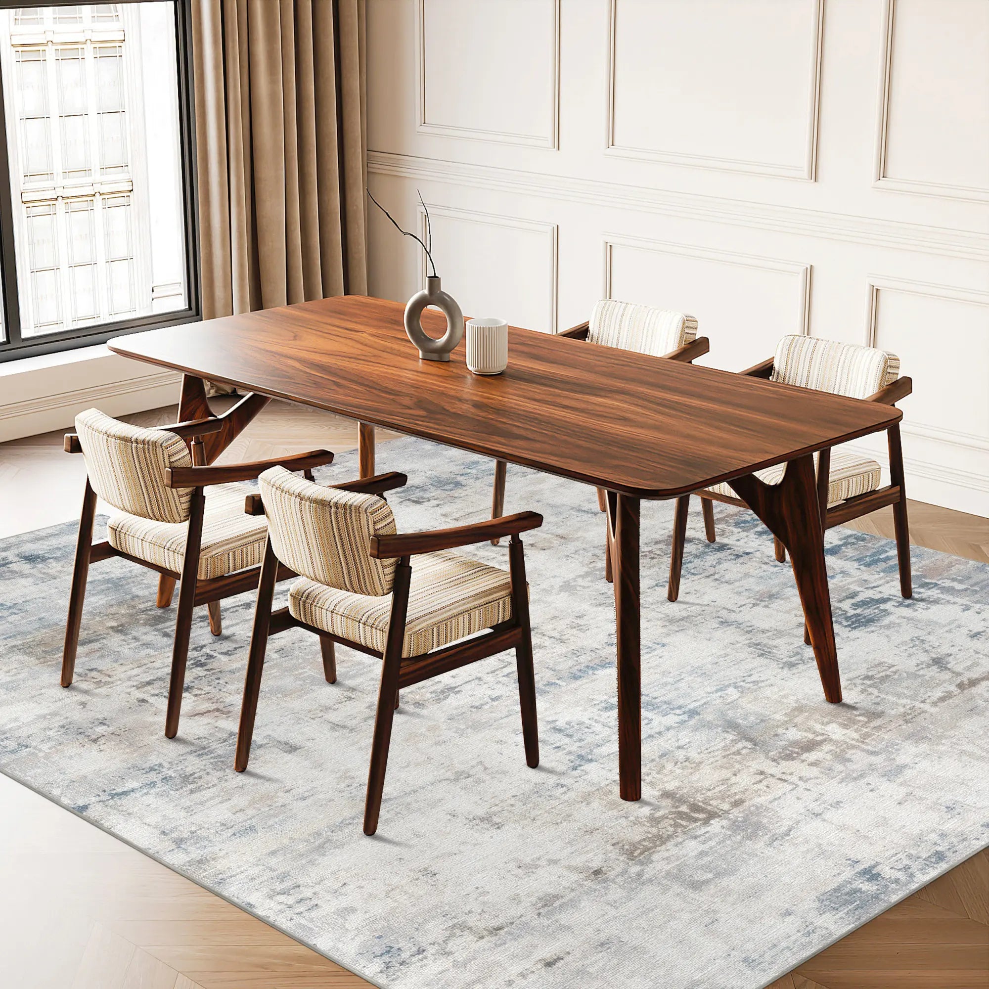 Serene Nimbus Distressed Abstract Rug