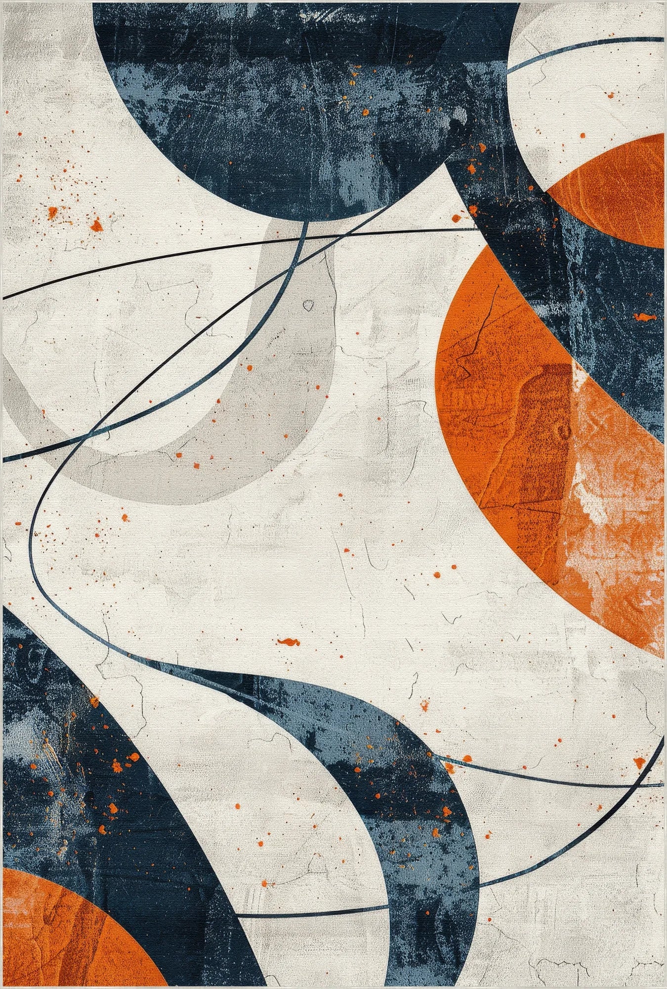 Celestial Orbit Geometric Abstract Rug