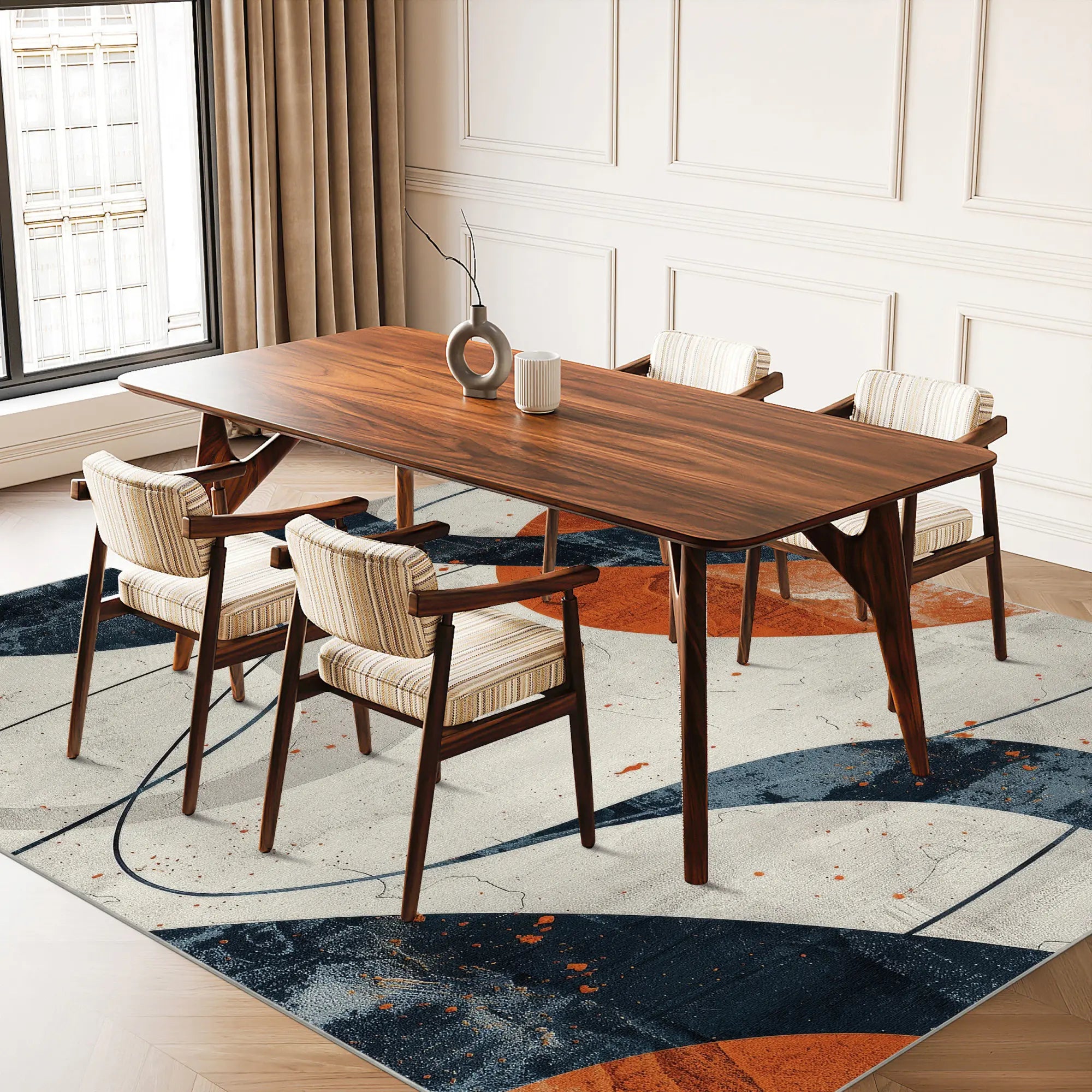 Celestial Orbit Geometric Abstract Rug