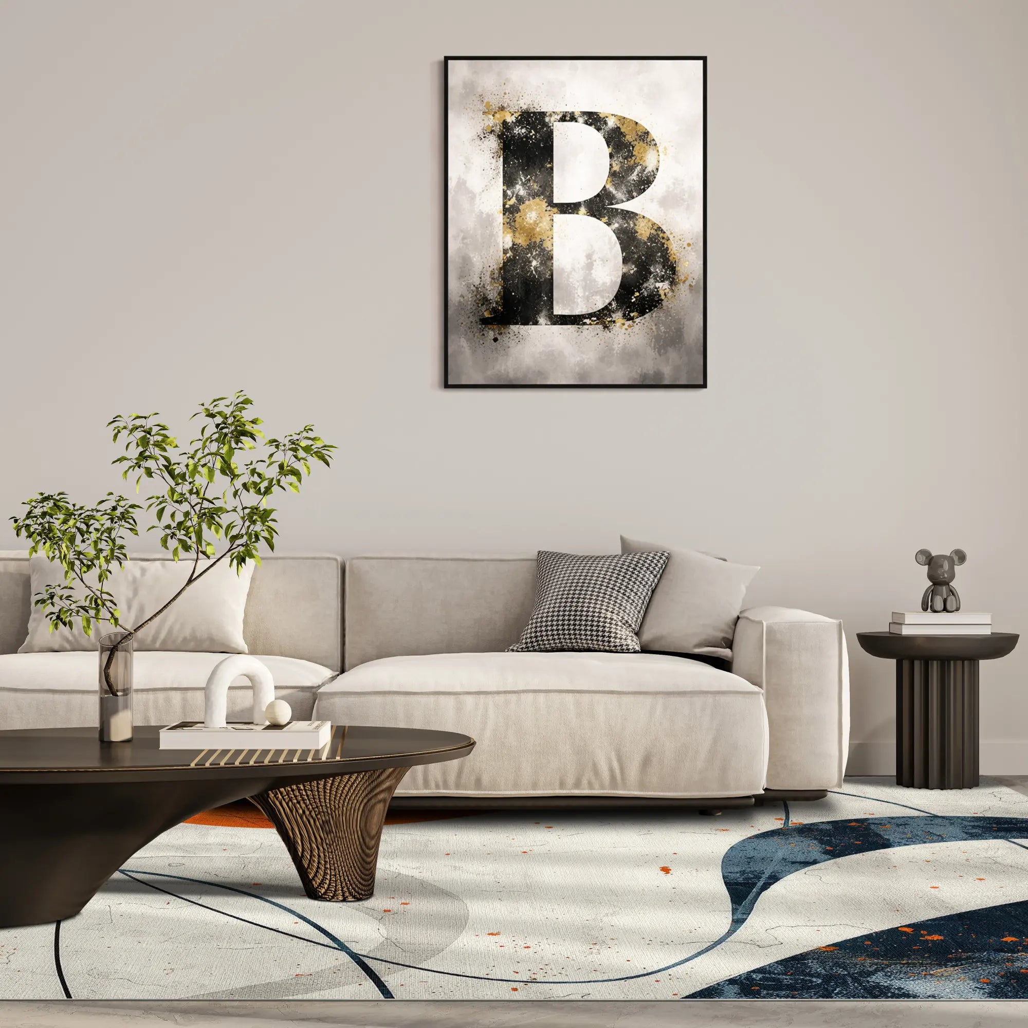 Celestial Orbit Geometric Abstract Rug