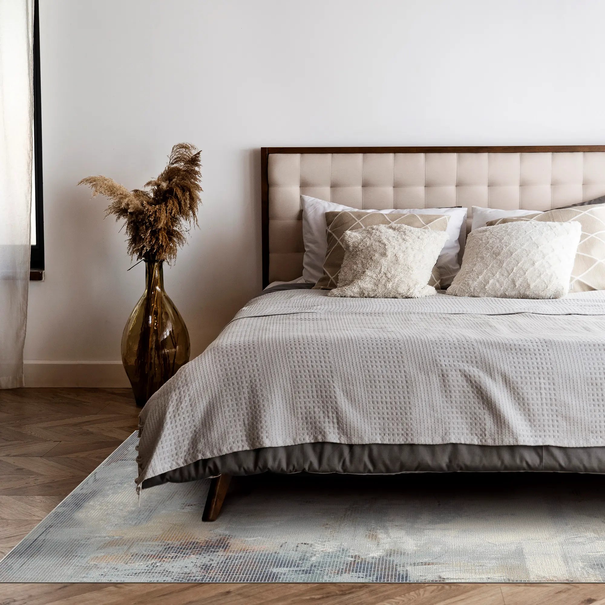 Atmospheric Horizon Distressed Abstract Rug