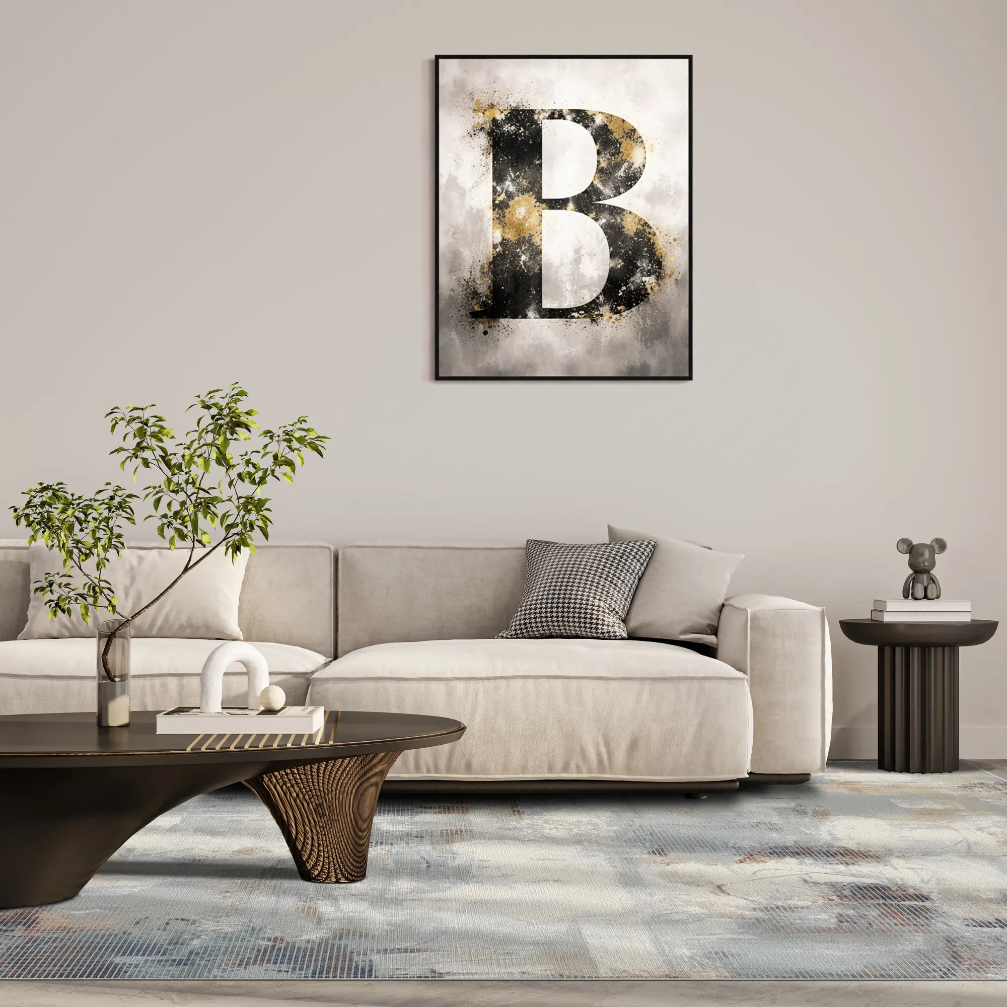 Atmospheric Horizon Distressed Abstract Rug