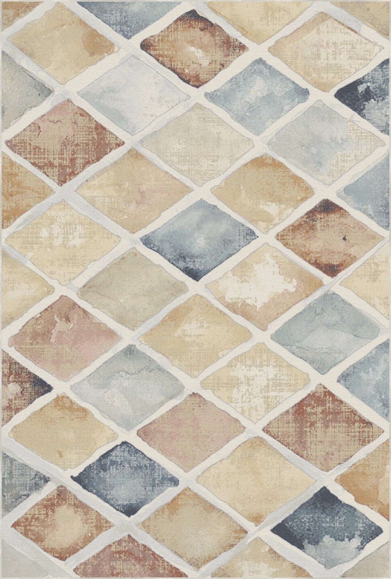 Mosaic Drift Watercolor Harlequin Rug