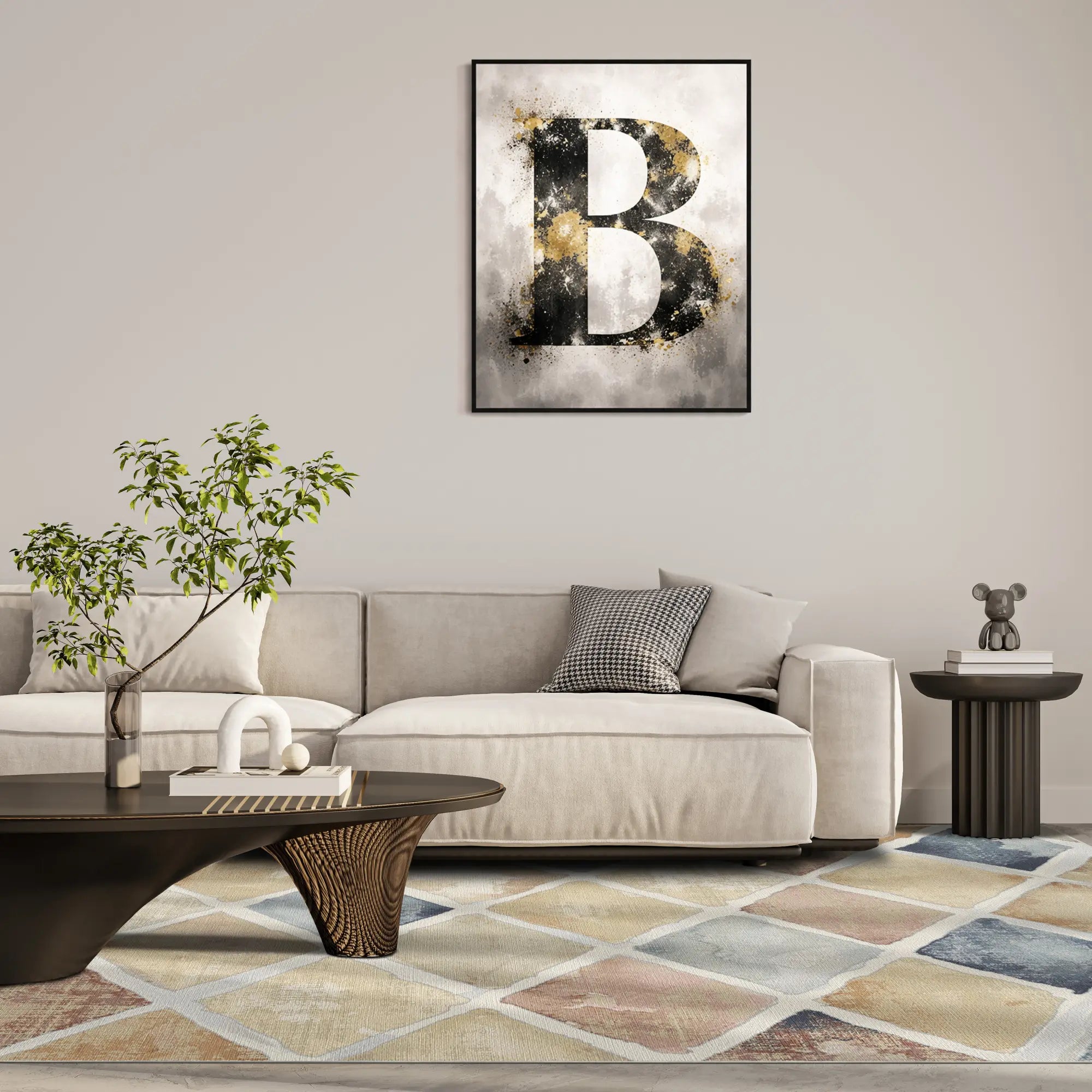 Mosaic Drift Watercolor Harlequin Rug