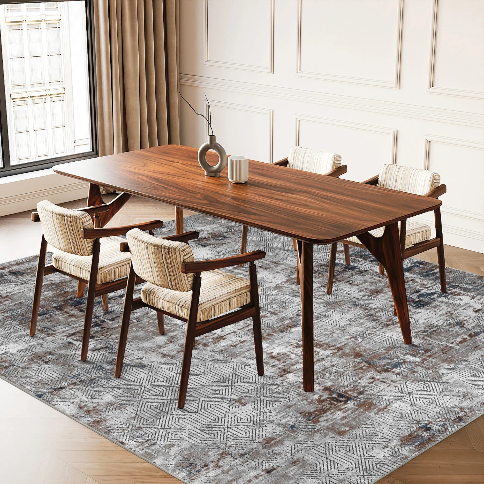 Industrial Ethno Geometric Rug