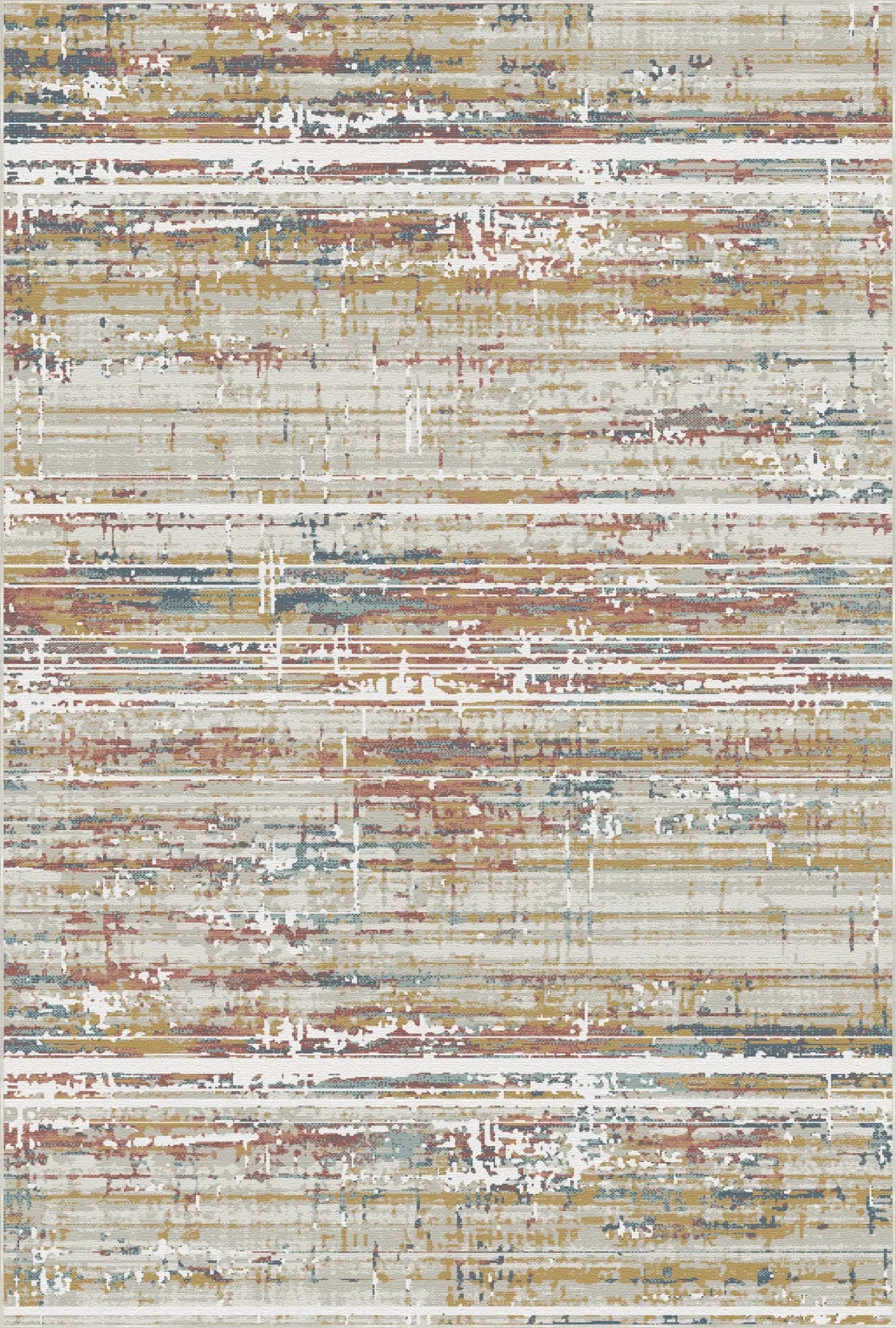 Golden Ember Linear Abstract Rug