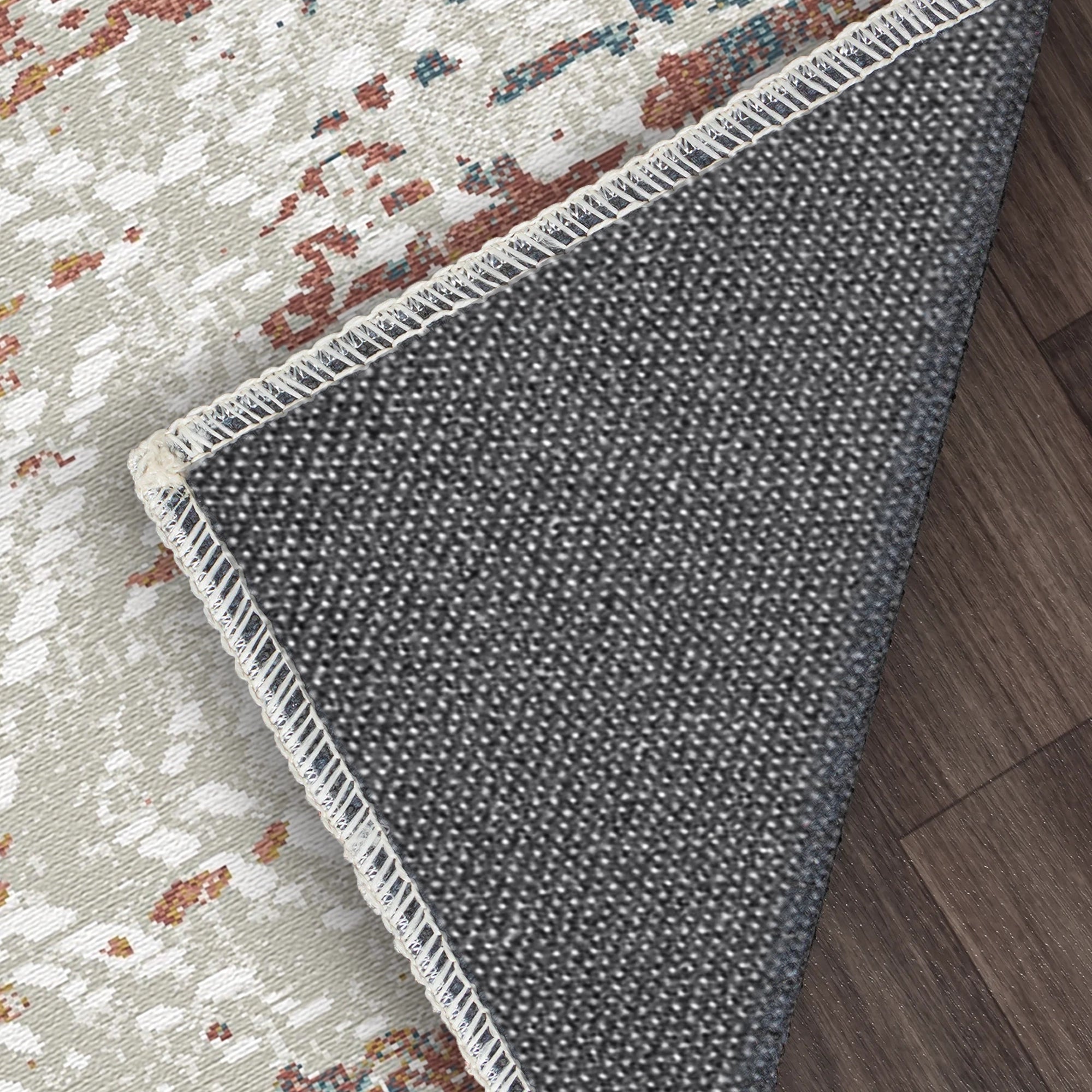 Eroded Tribal Lattice Abstract Rug