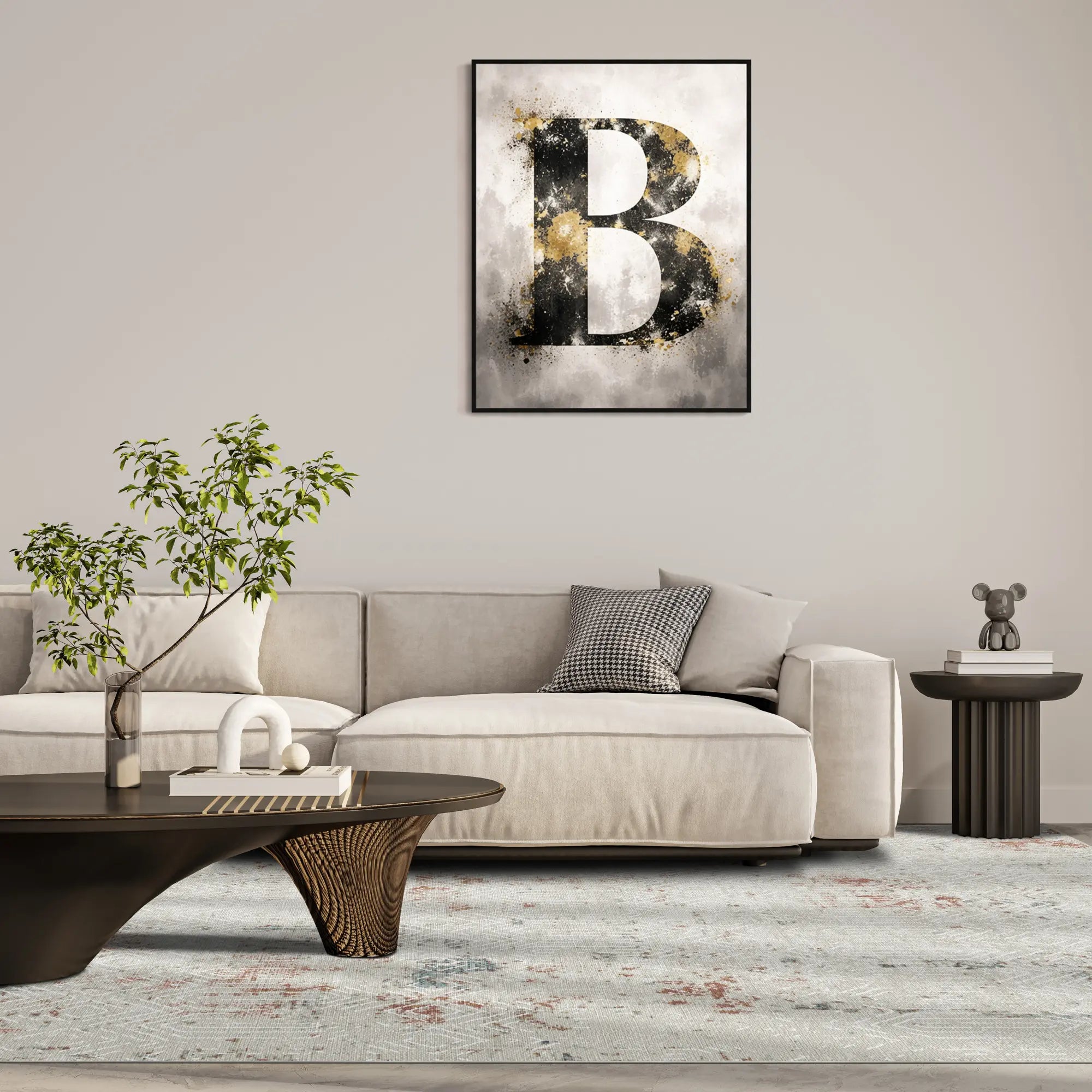 Tappeto Astratto Sbiadito Reticolato Etereo