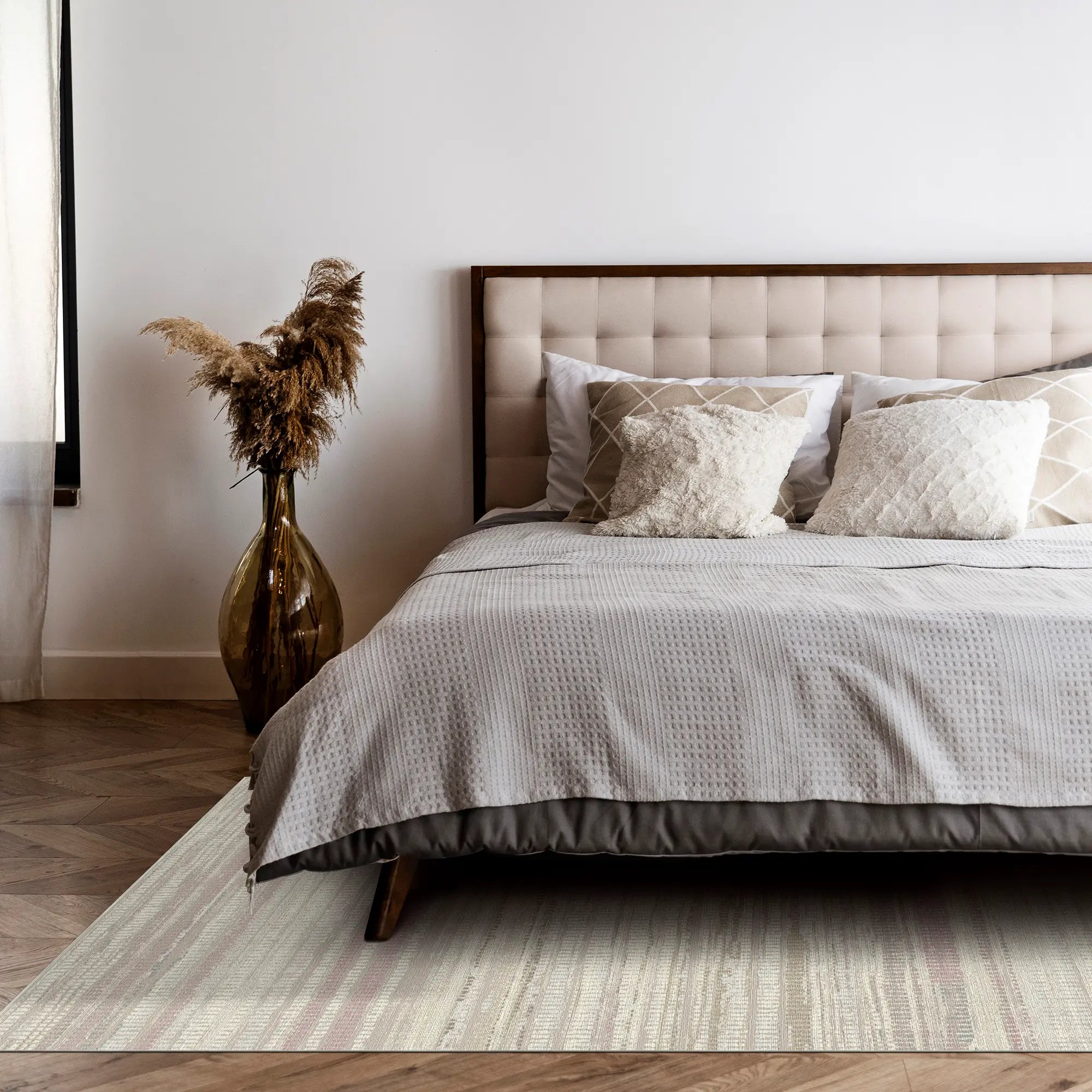 Tappeto Minimalista Rosa Striato