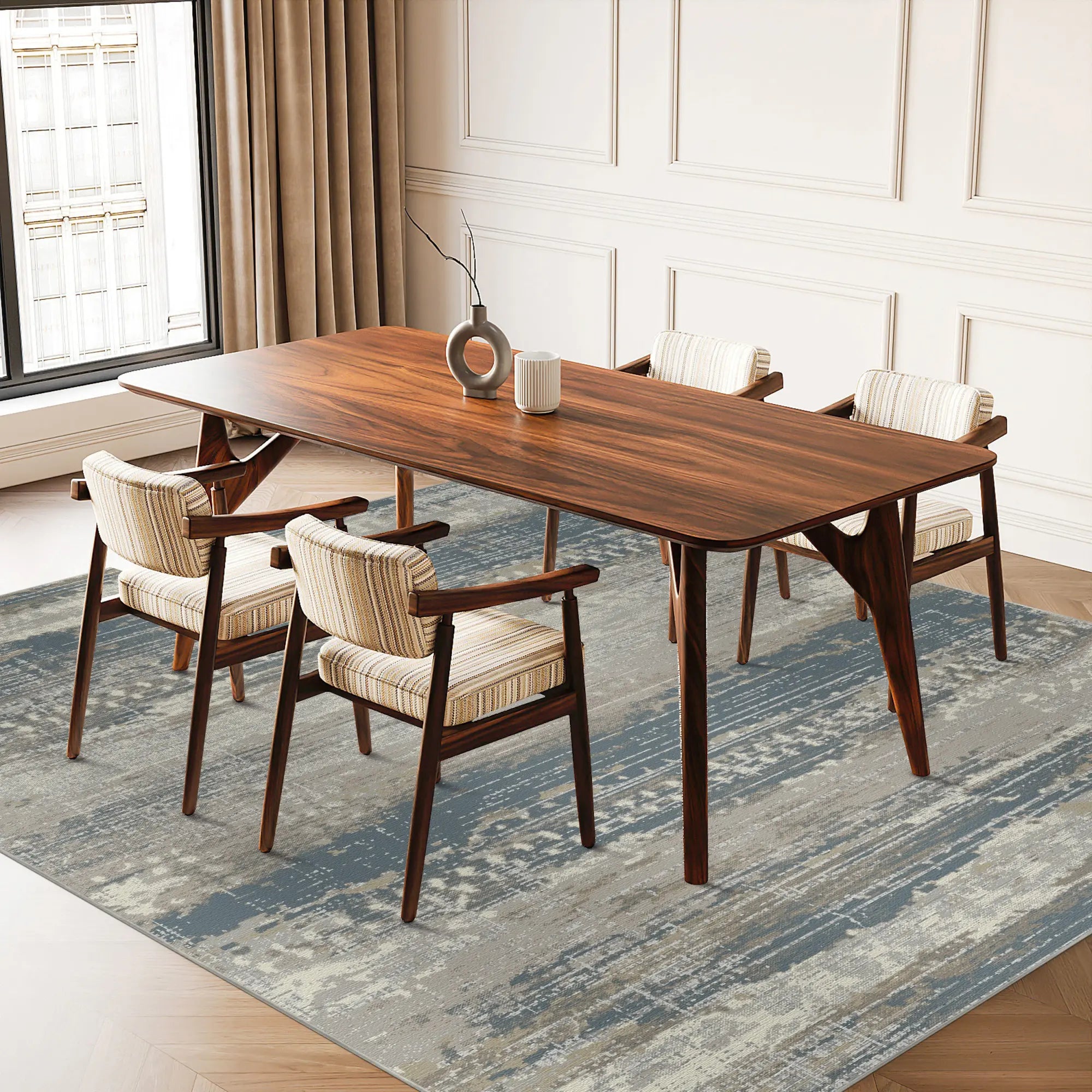 Denim Strata Distressed Rug