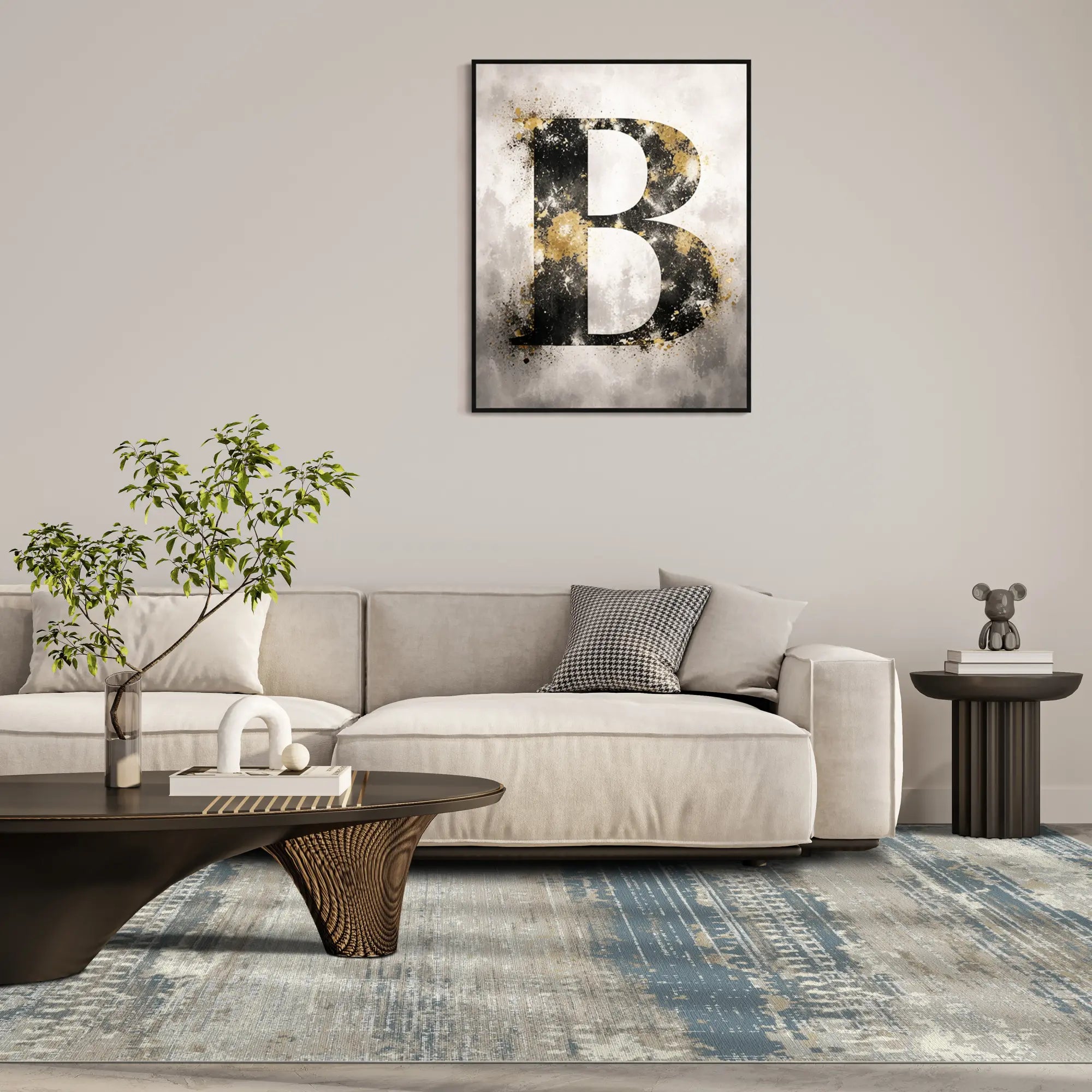 Denim Strata Distressed Rug