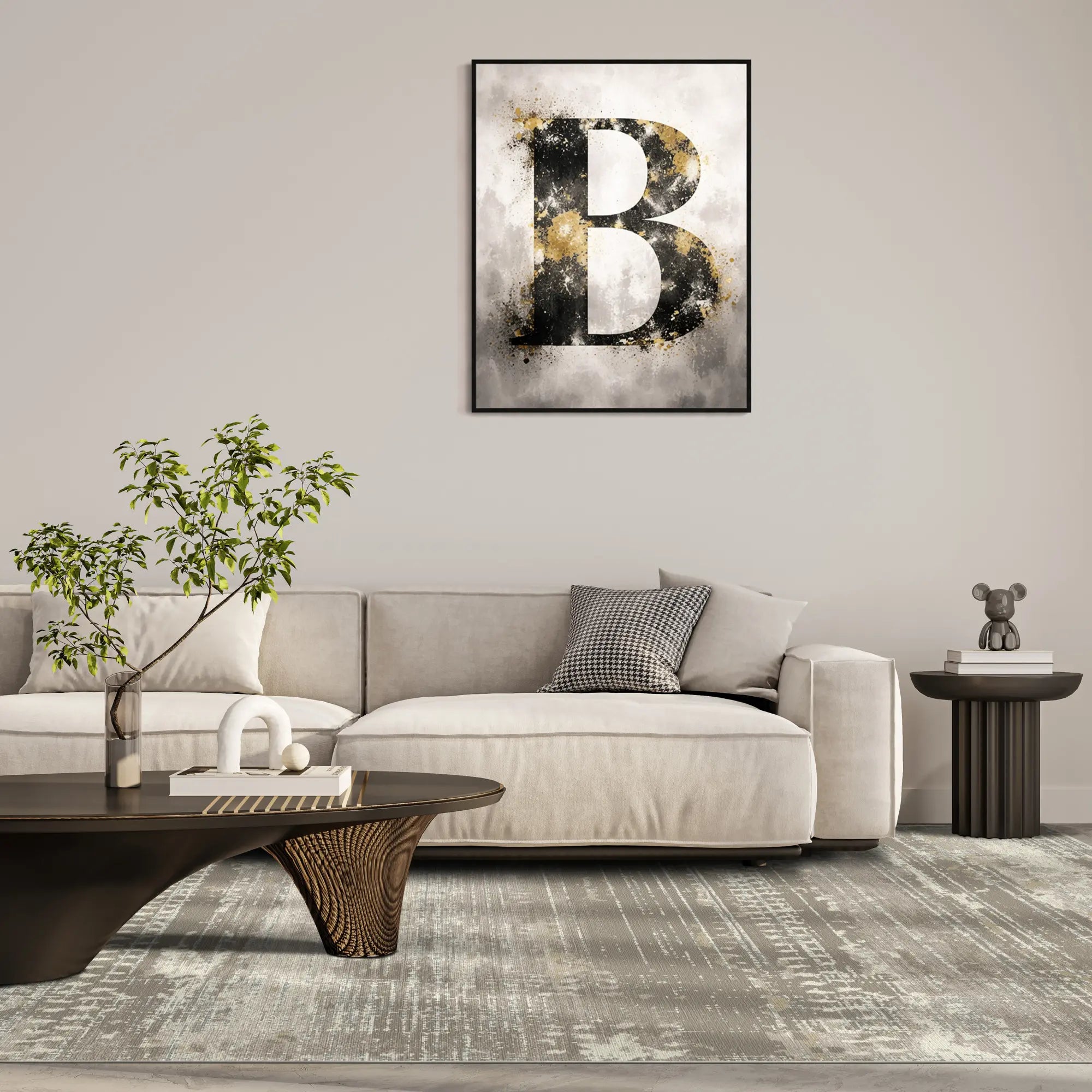 Taupe Strata Distressed Rug