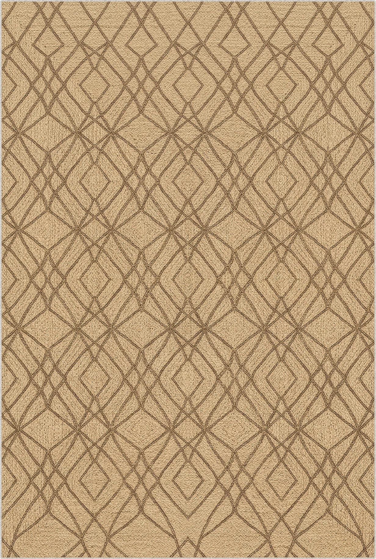Beige area rug with geometric pattern