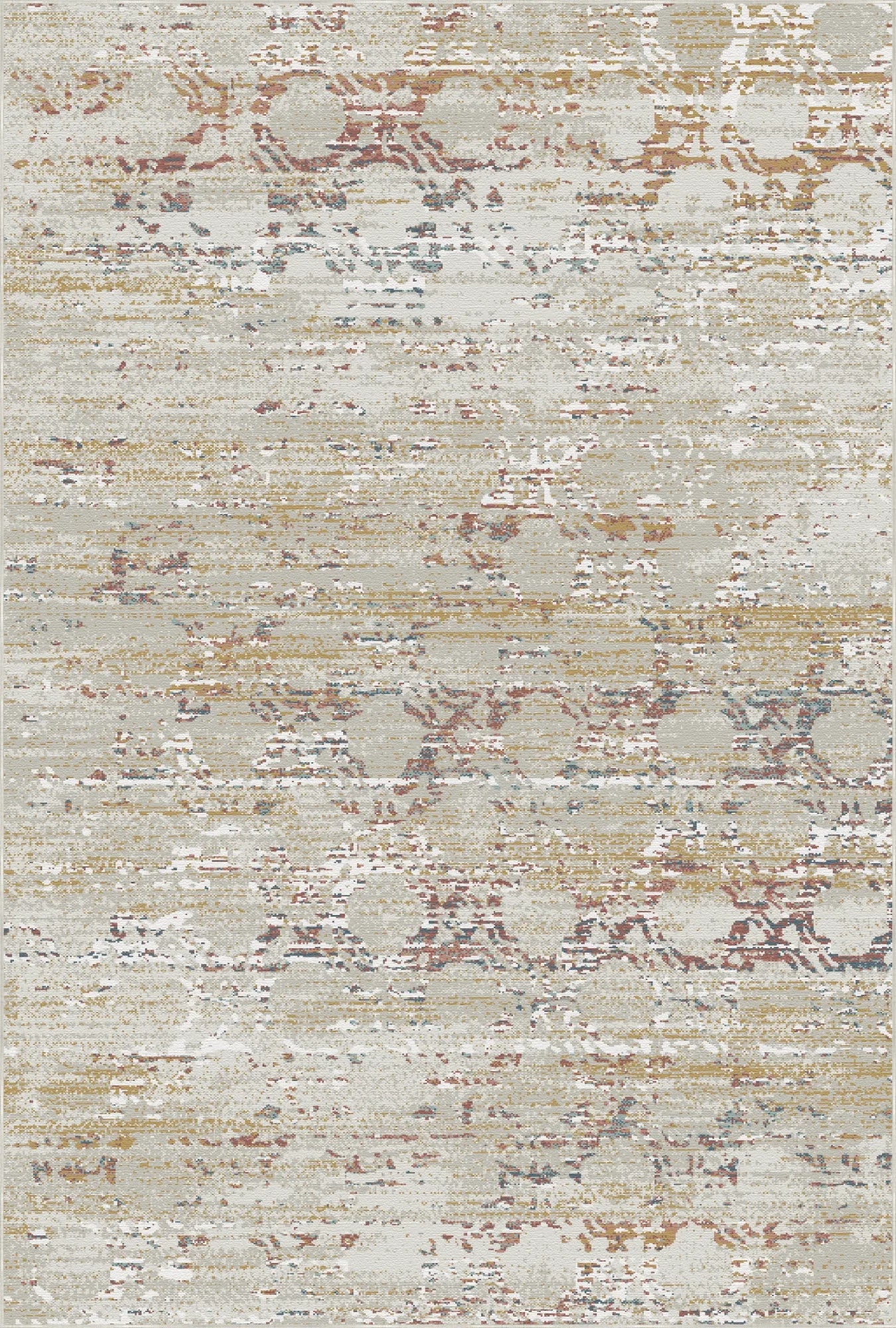 Gilded Rings Abstract Washable Rug