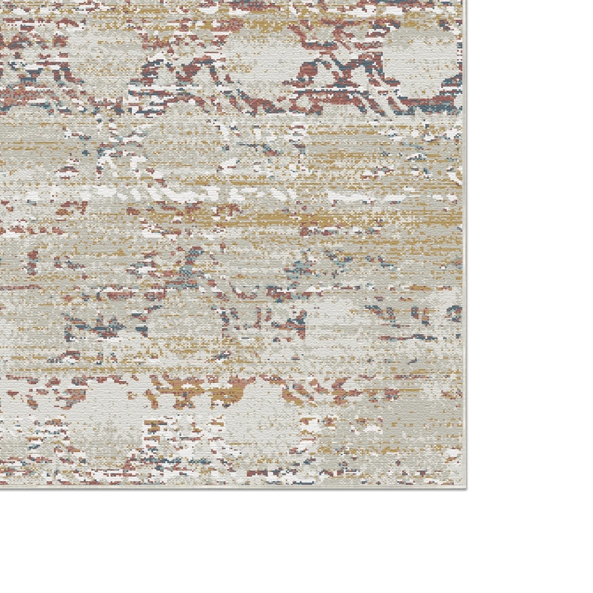 Gilded Rings Abstract Washable Rug