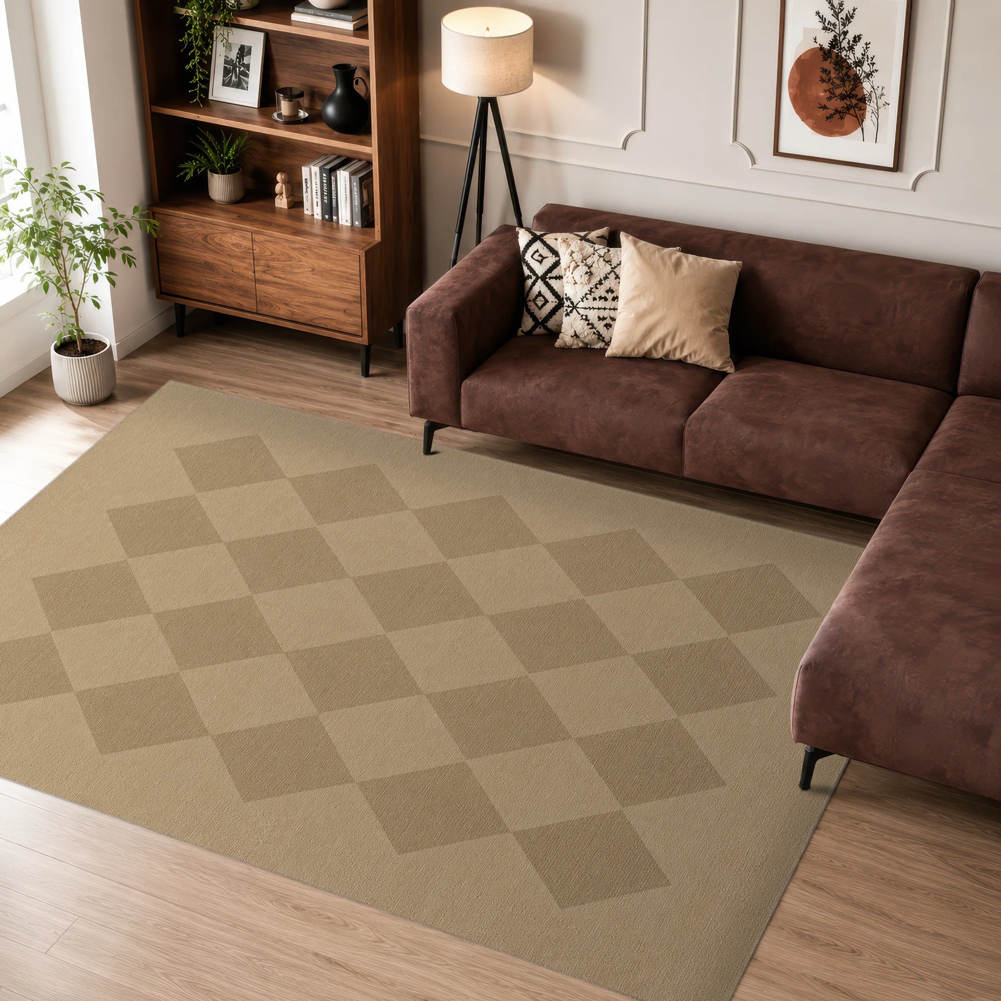 Tappeto moderno effetto juta Argyle