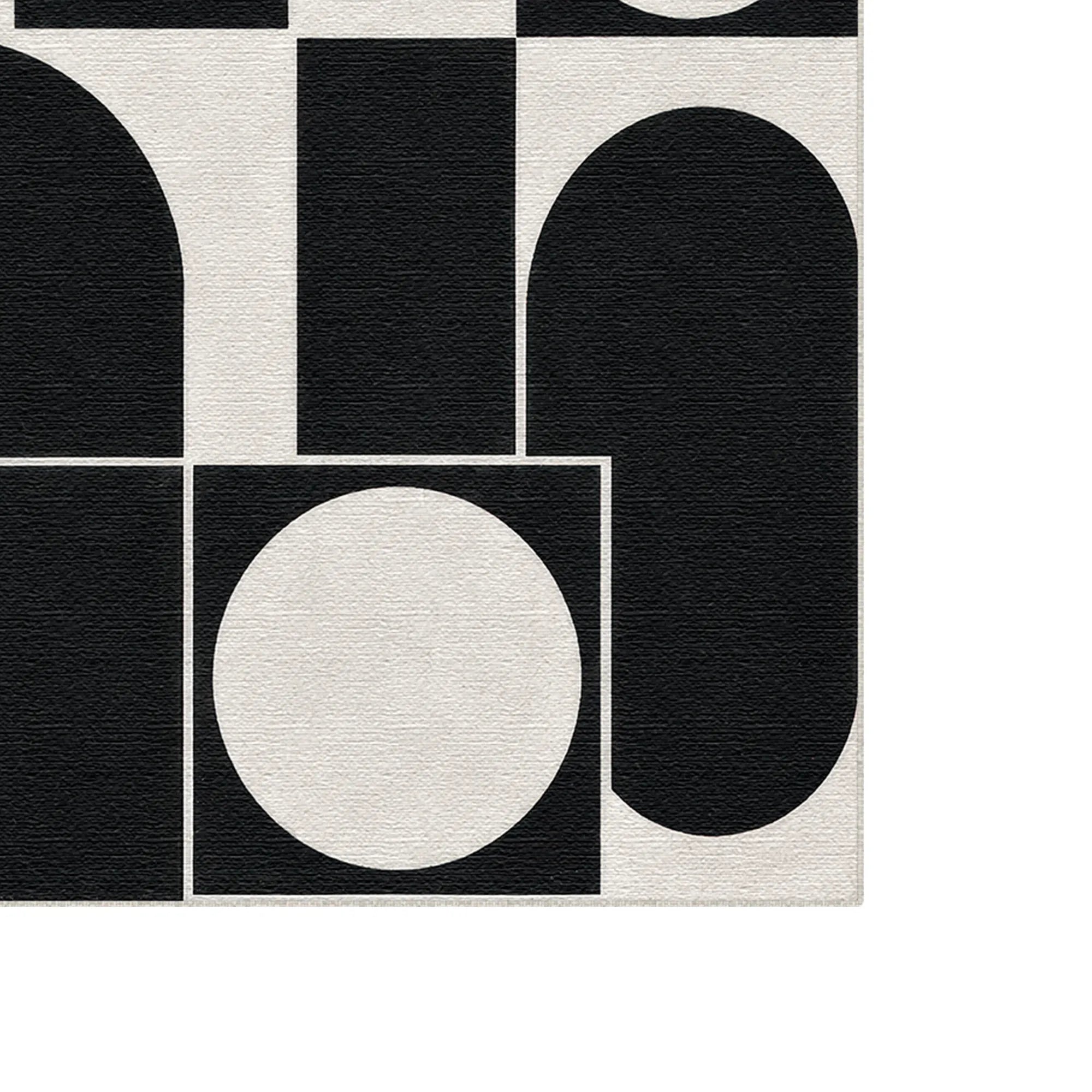 Tappeto Astratto Geometrico Bianco e Nero