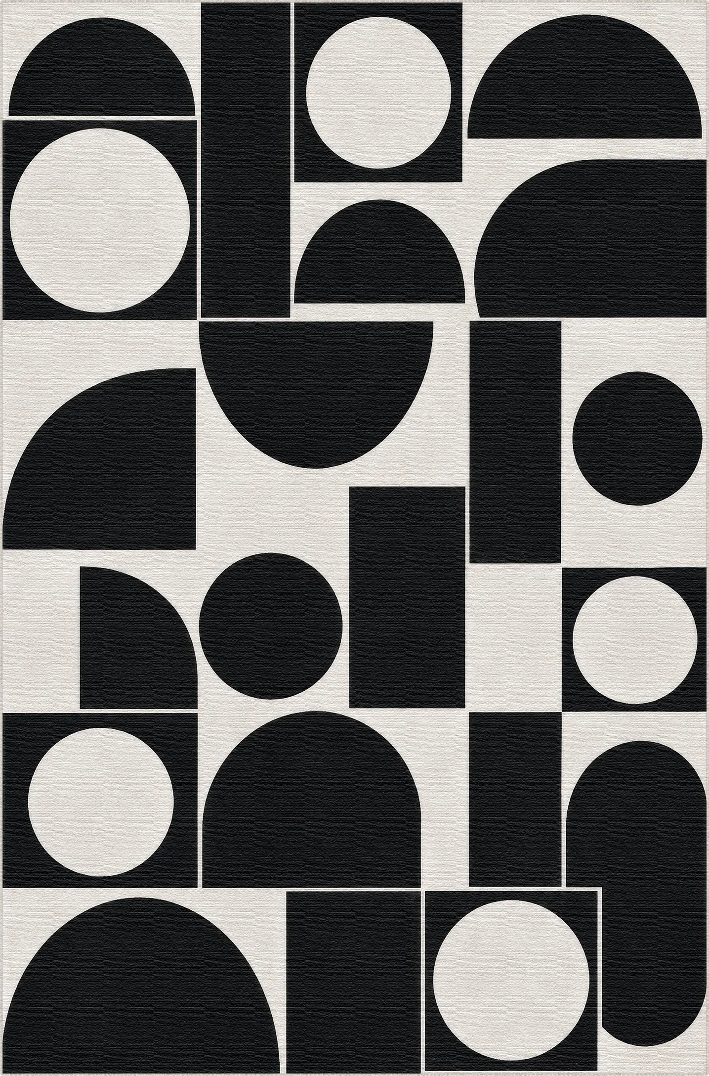 Tappeto Astratto Geometrico Bianco e Nero