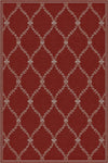 Tappeto elegante cremisi con motivo a reticolo barocco Rosso