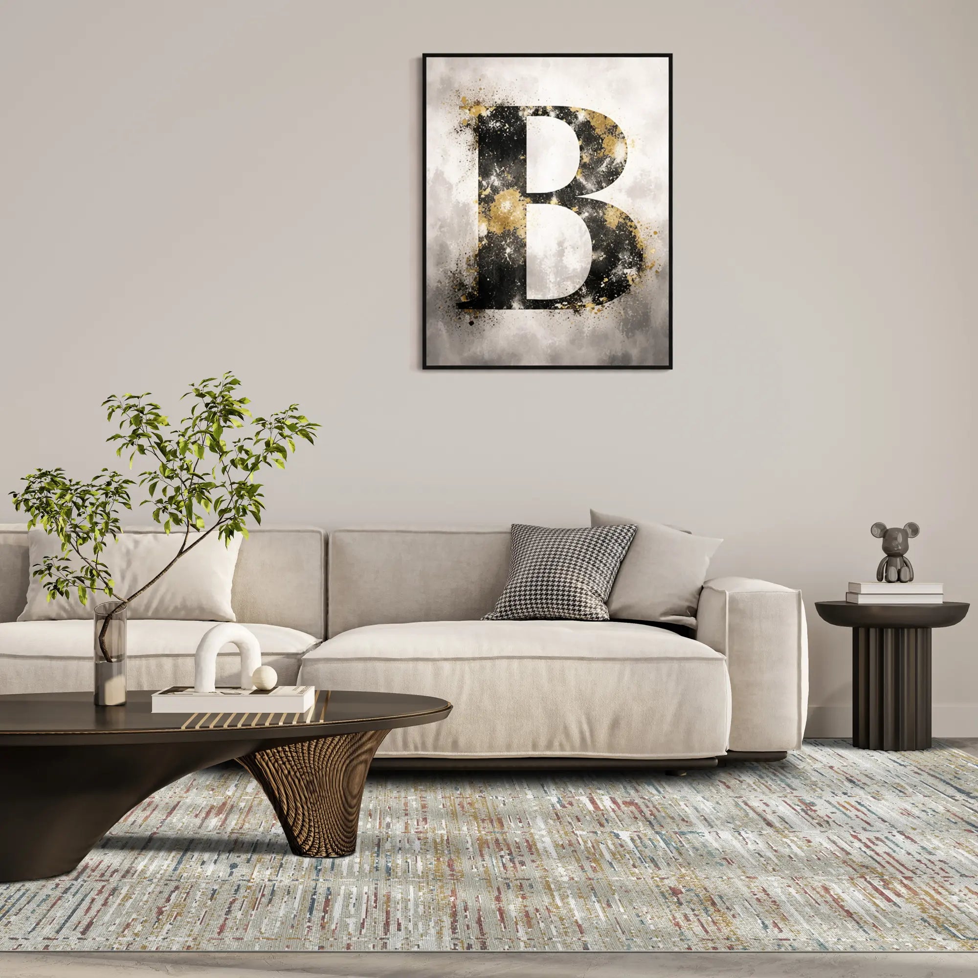 Luminous Grid Linear Abstract Rug