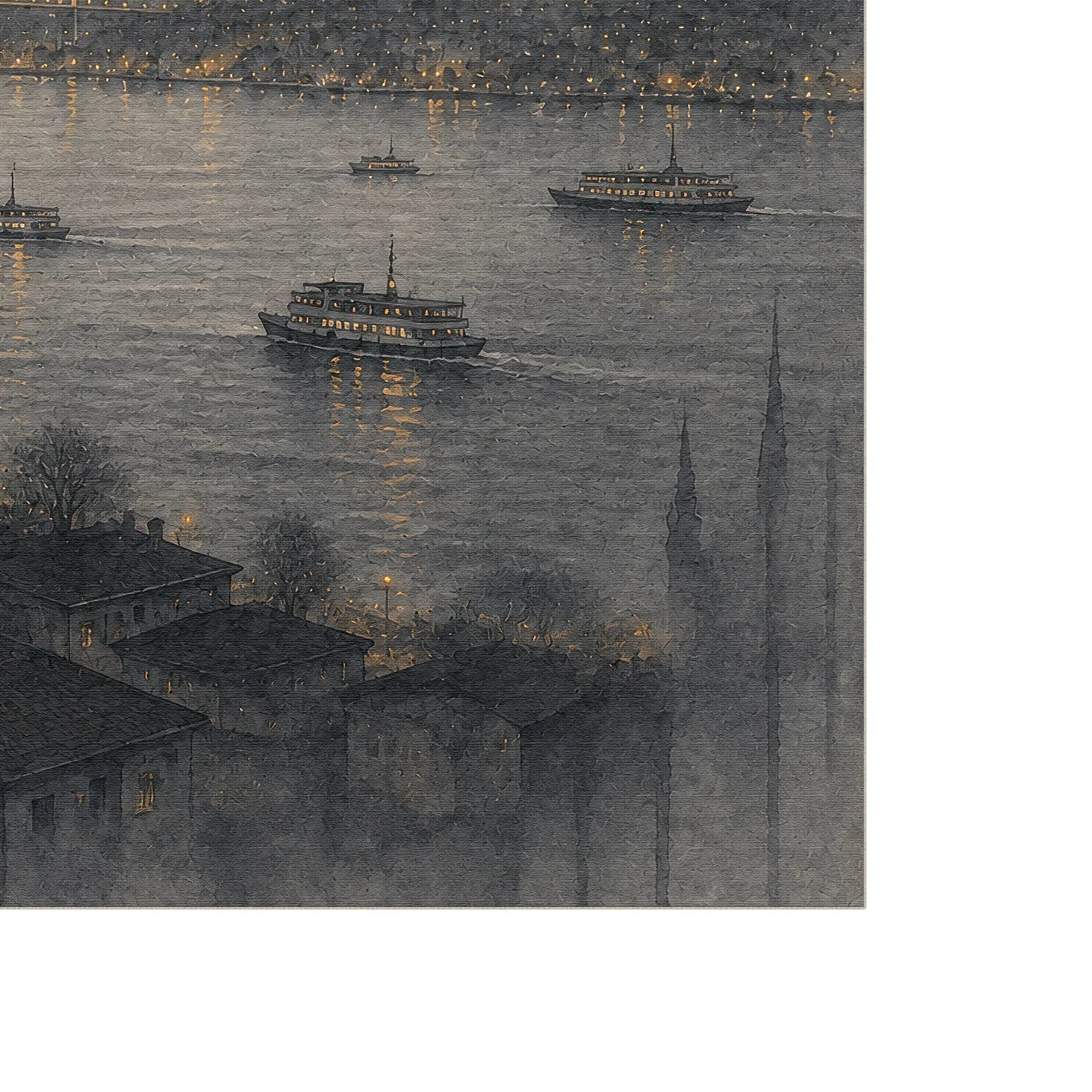 Tappeto artistico panoramico del Bosforo di Istanbul