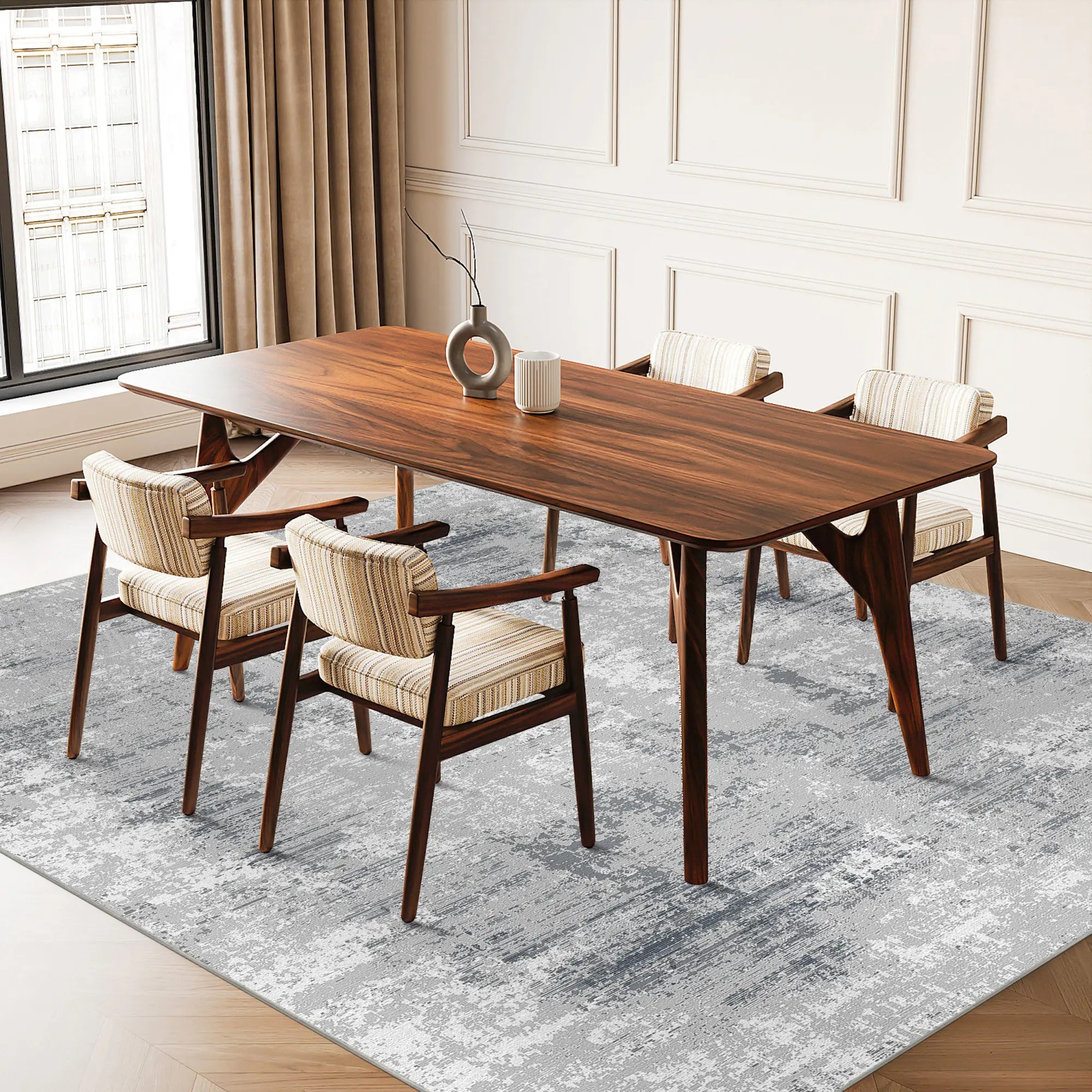 Arctic Stone Washable Abstract Rug