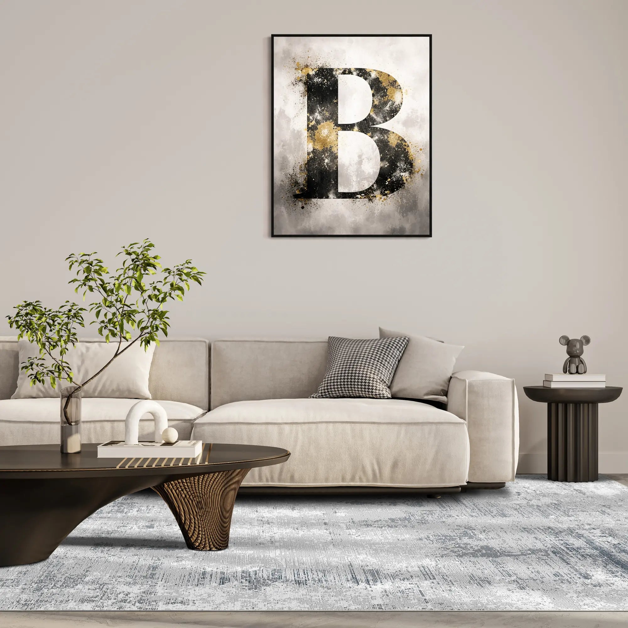 Arctic Stone Washable Abstract Rug