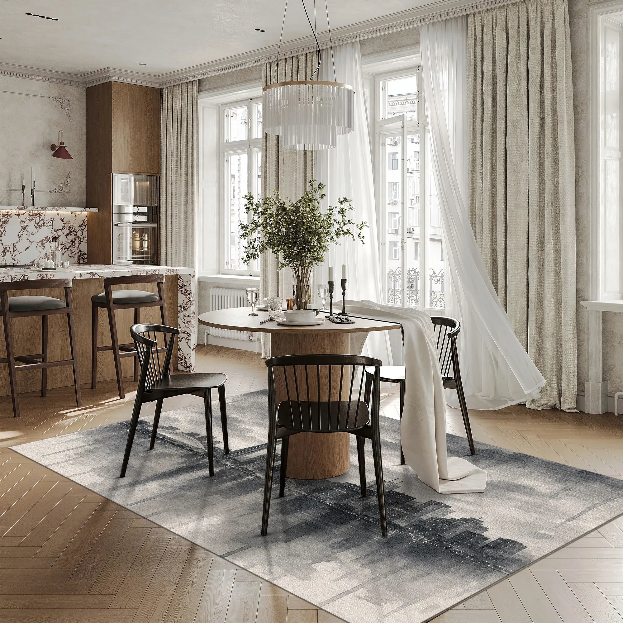Tappeto artistico dello skyline sul lungomare di Toronto