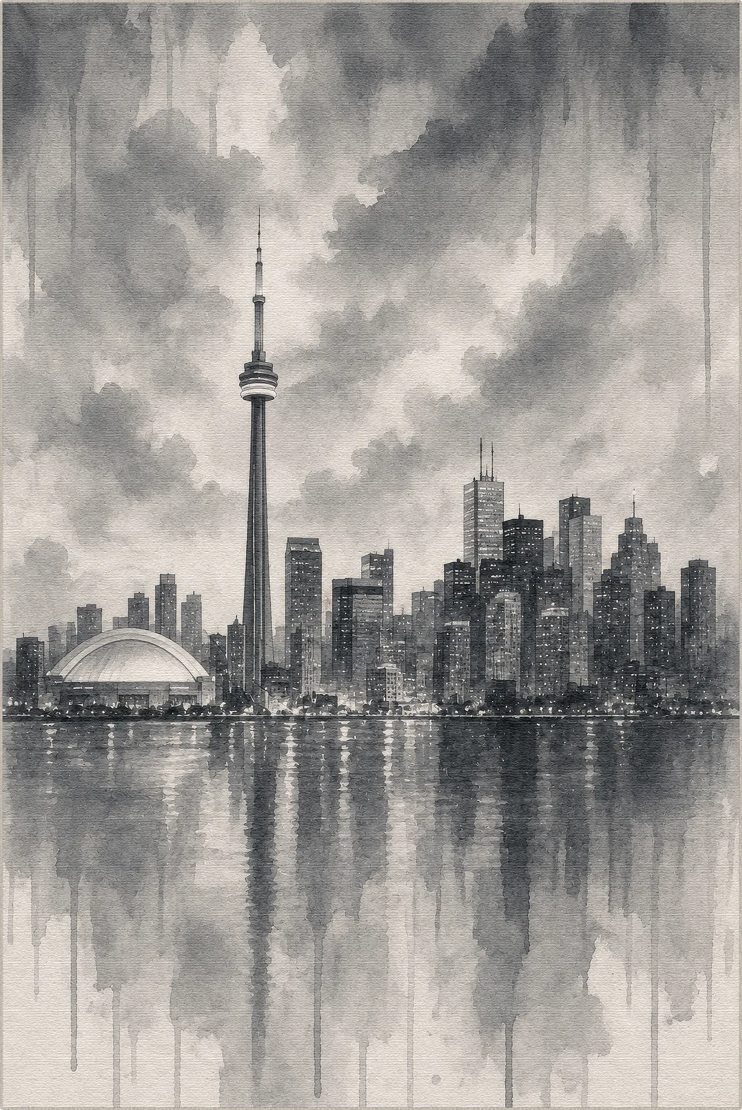 Tappeto artistico dello skyline sul lungomare di Toronto