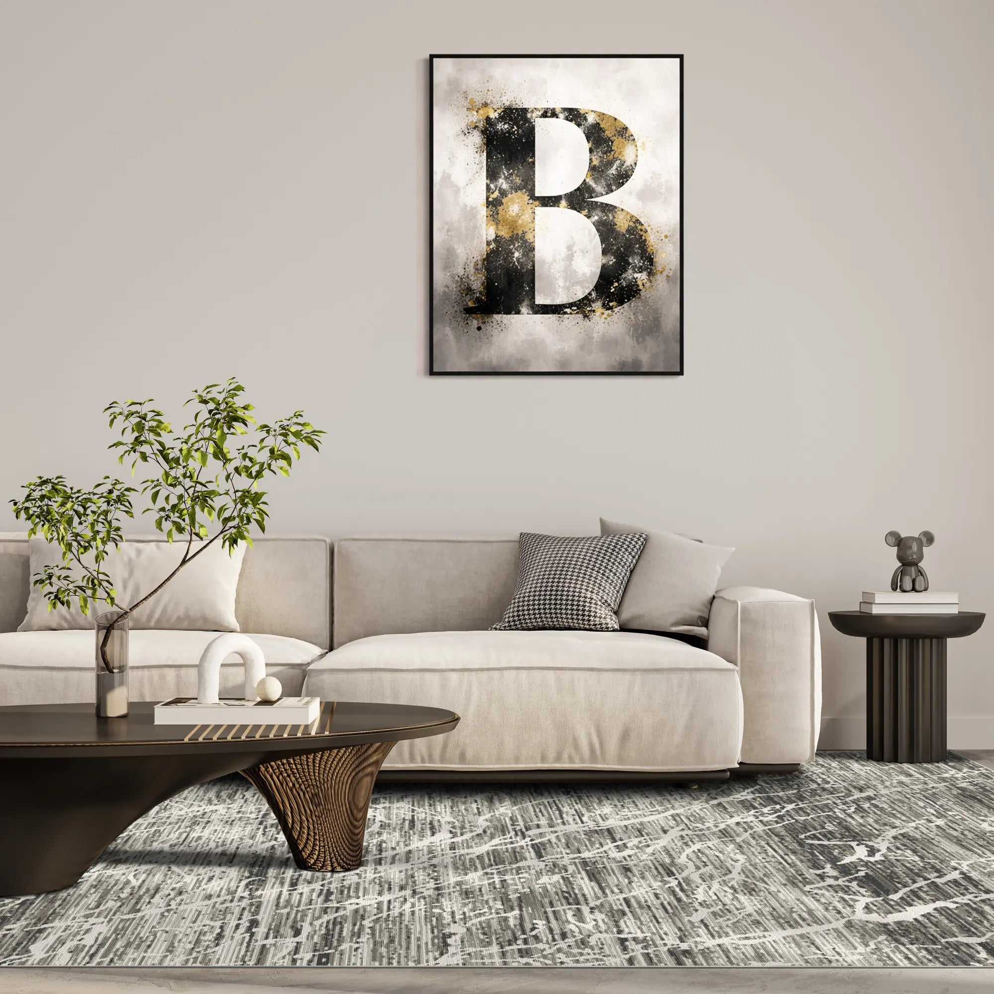 Carrara Frost Marble Washable Rug