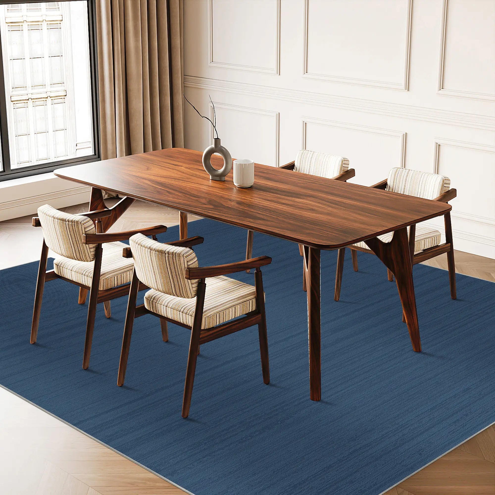 Azure Horizon Textured Washable Rug