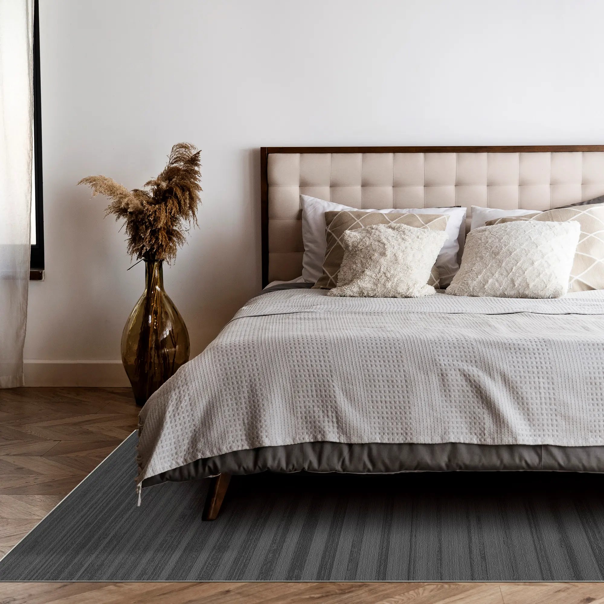 Shadow Onyx Linear Textured Rug