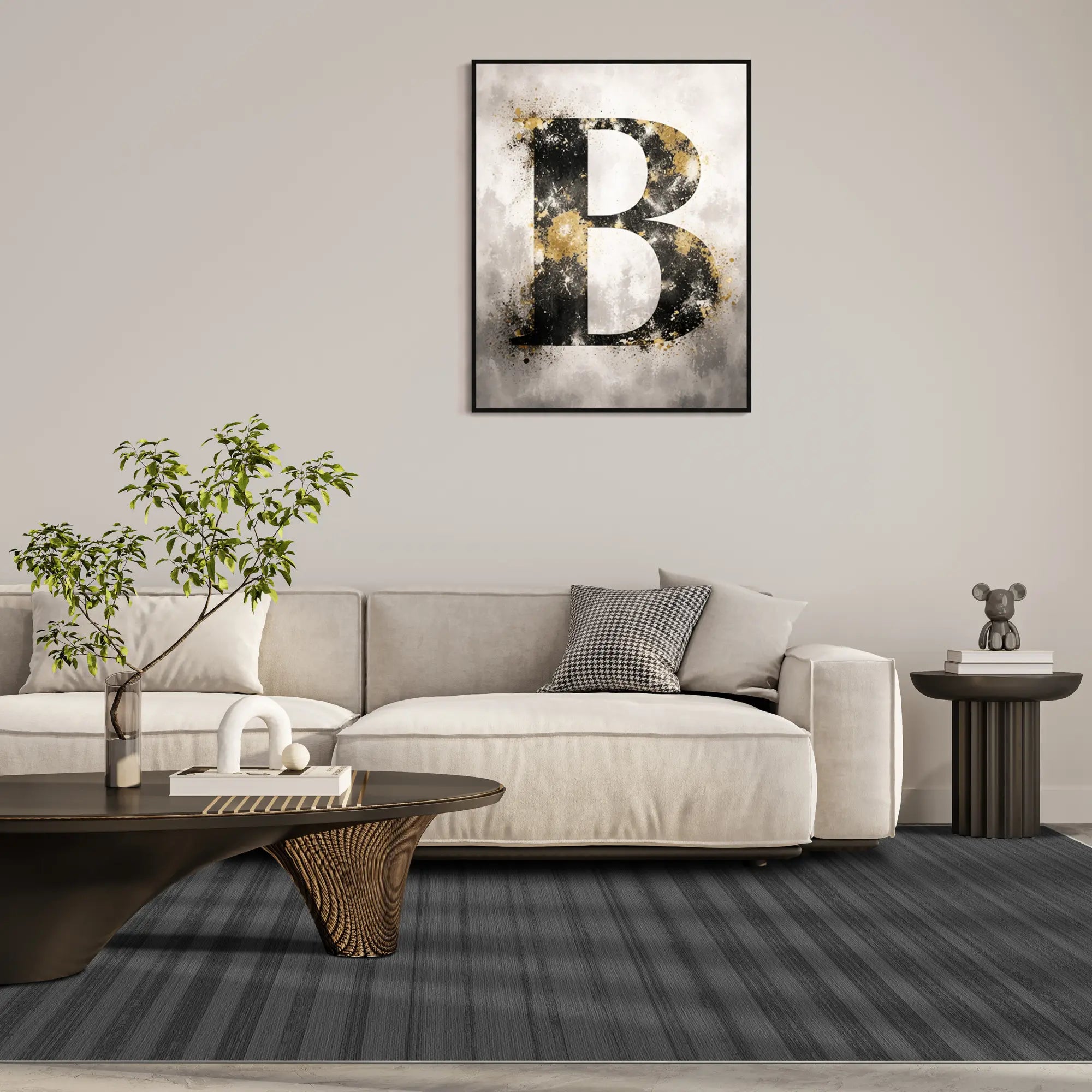 Shadow Onyx Linear Textured Rug