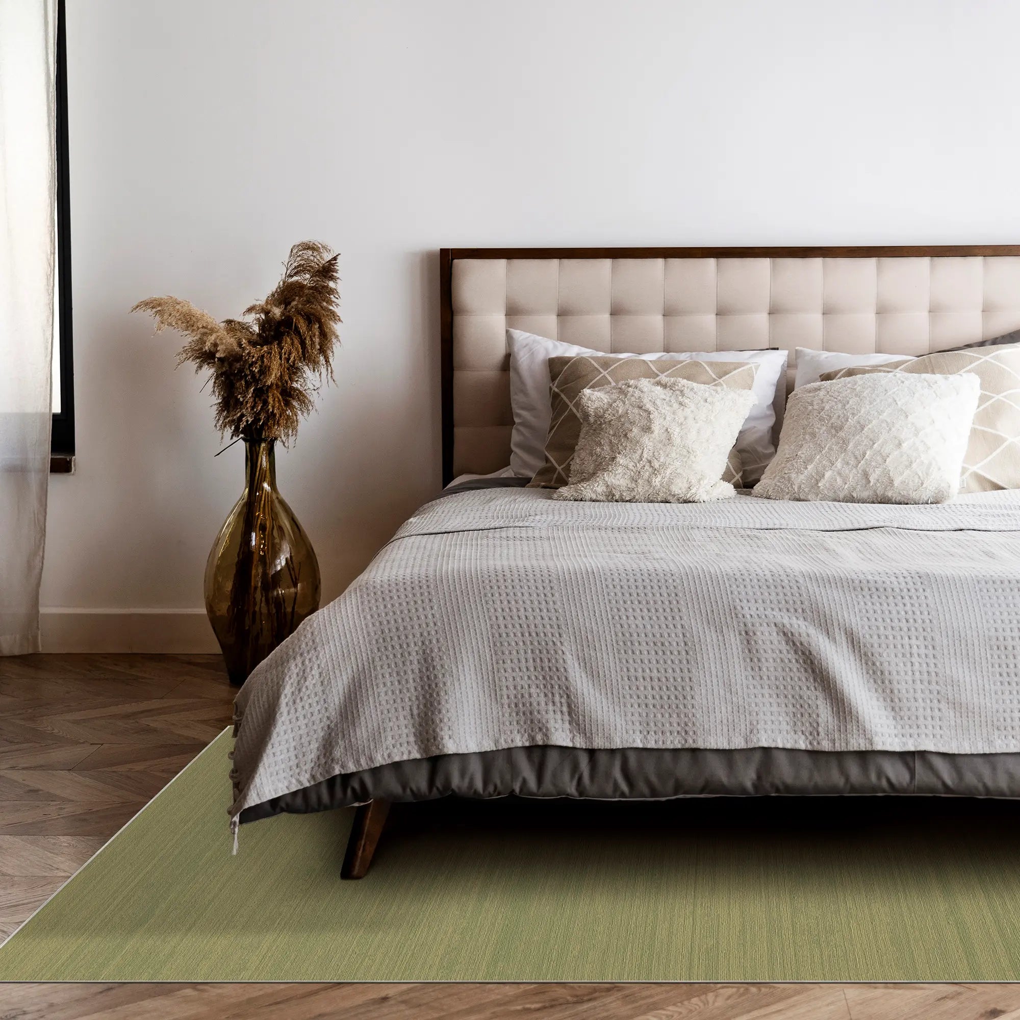 Verdant Horizon Linear Textured Rug