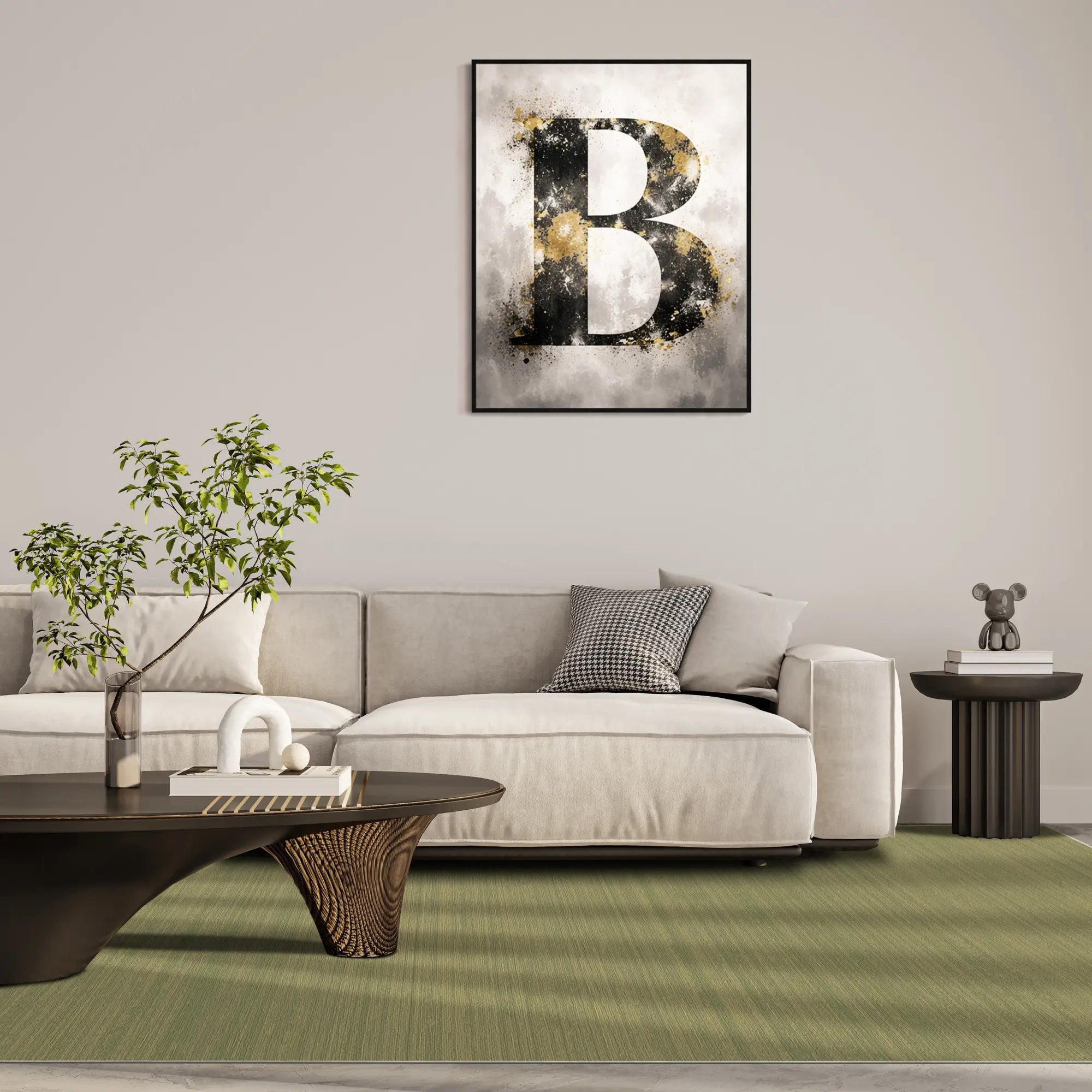 Verdant Horizon Linear Textured Rug